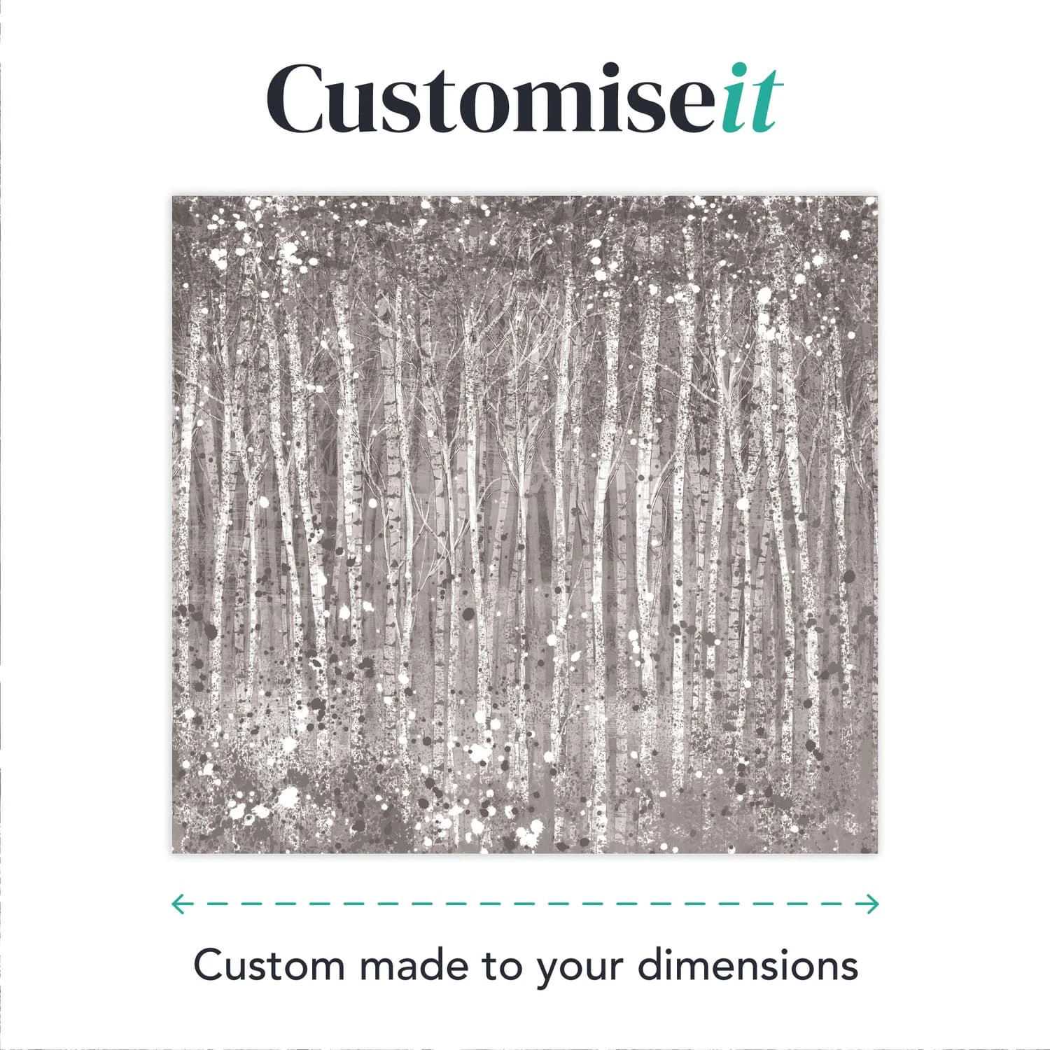 Painterly Woods Grey Bespoke Mural