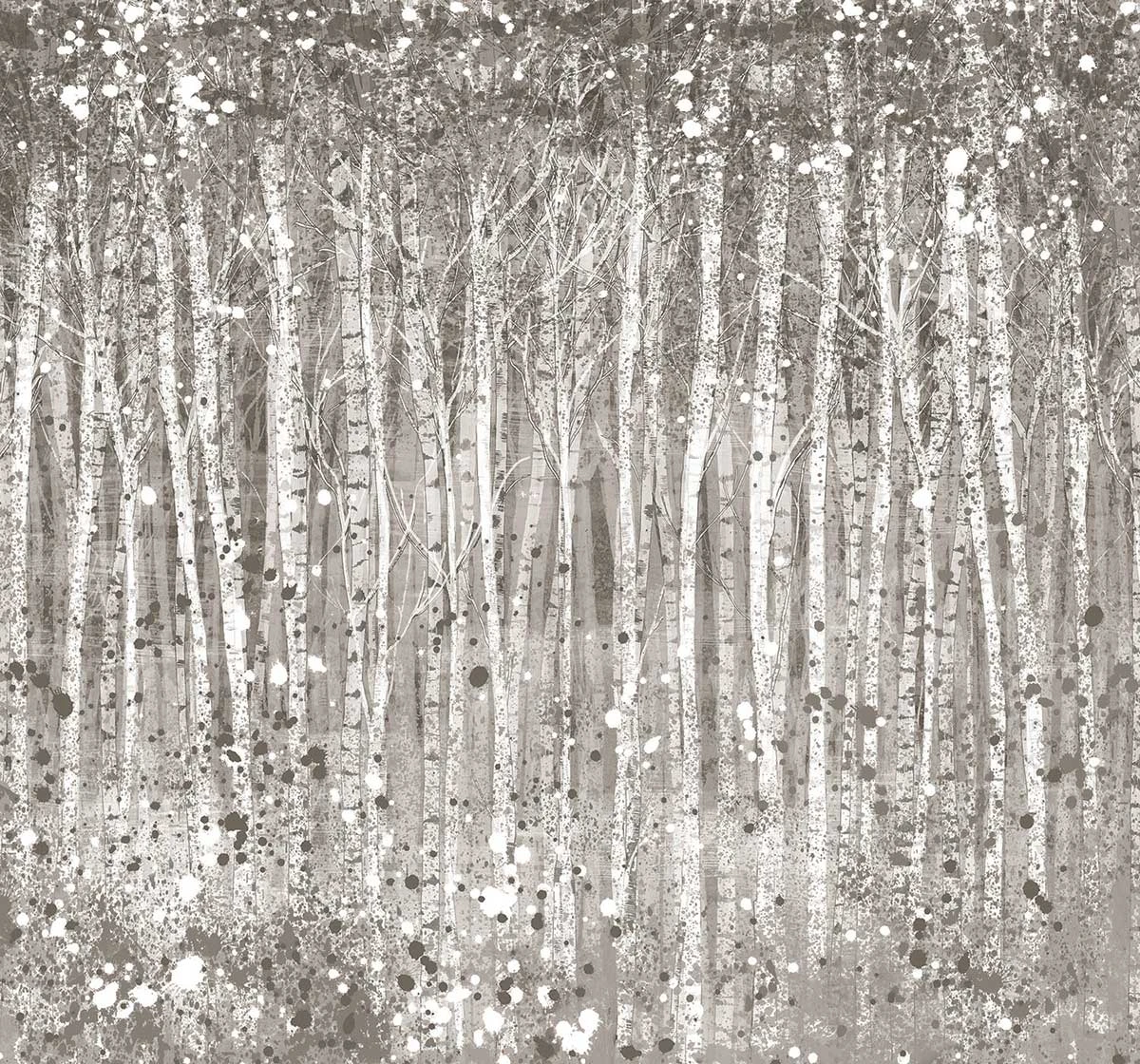 Painterly Woods Grey Bespoke Mural