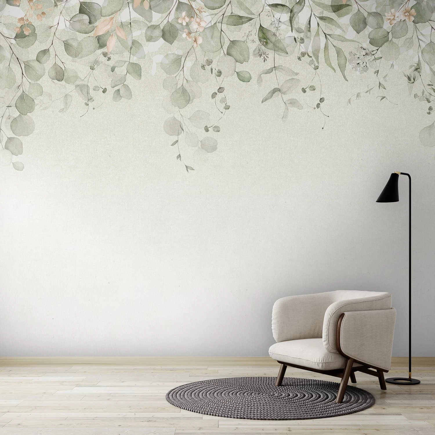 Botanical Cascade Sage Bespoke Mural