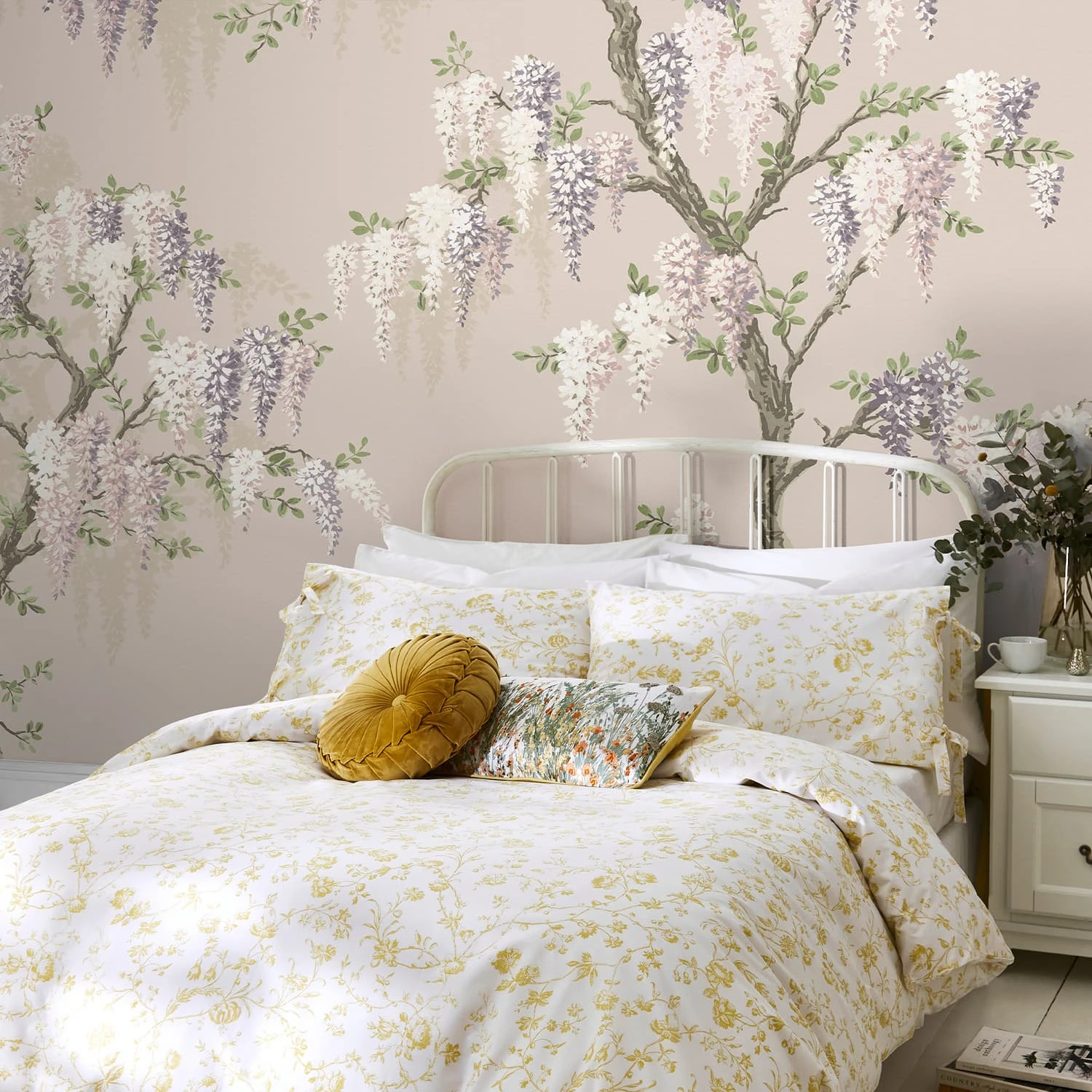 Laura Ashley Wisteria Garden Pale Amethyst Bespoke Mural