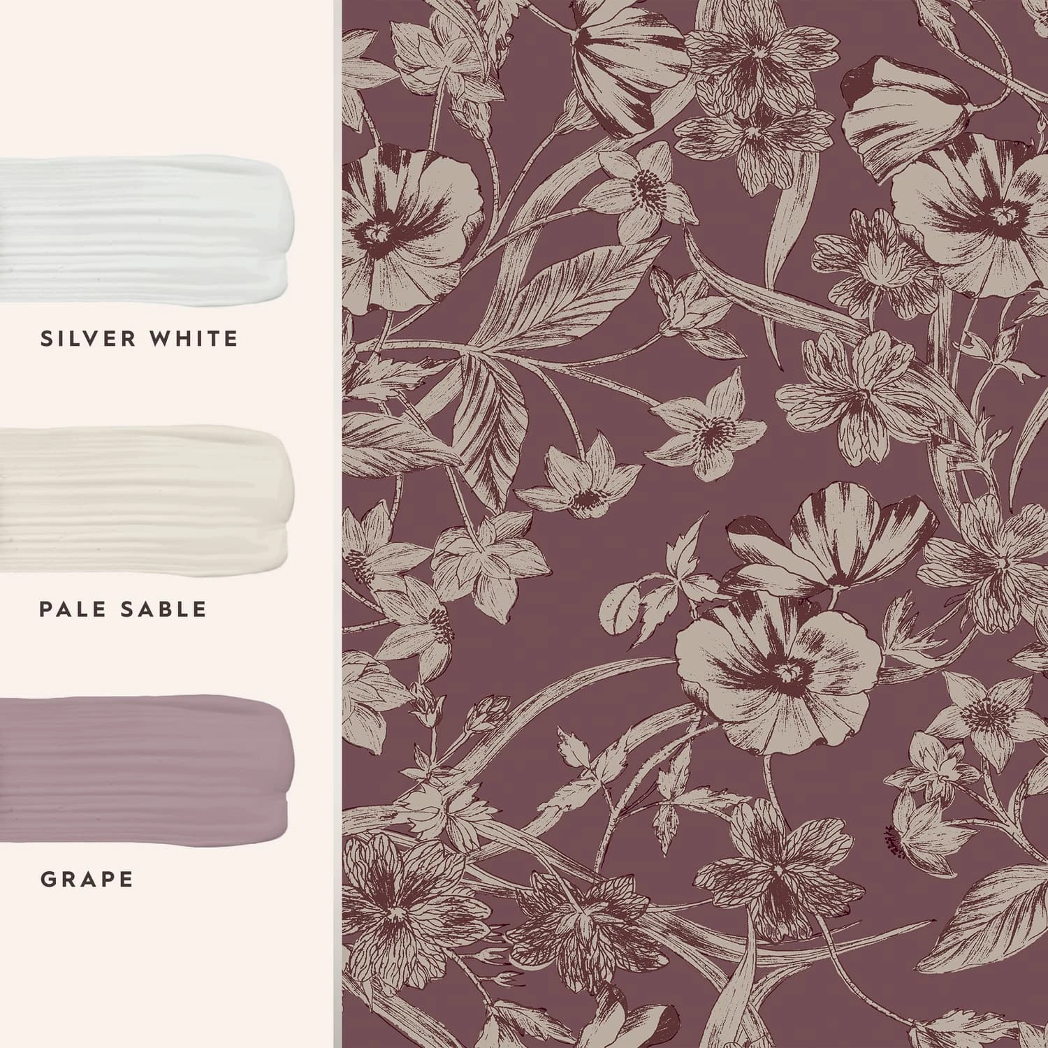 Laura Ashley Summerhill Pale Blackberry Wallpaper