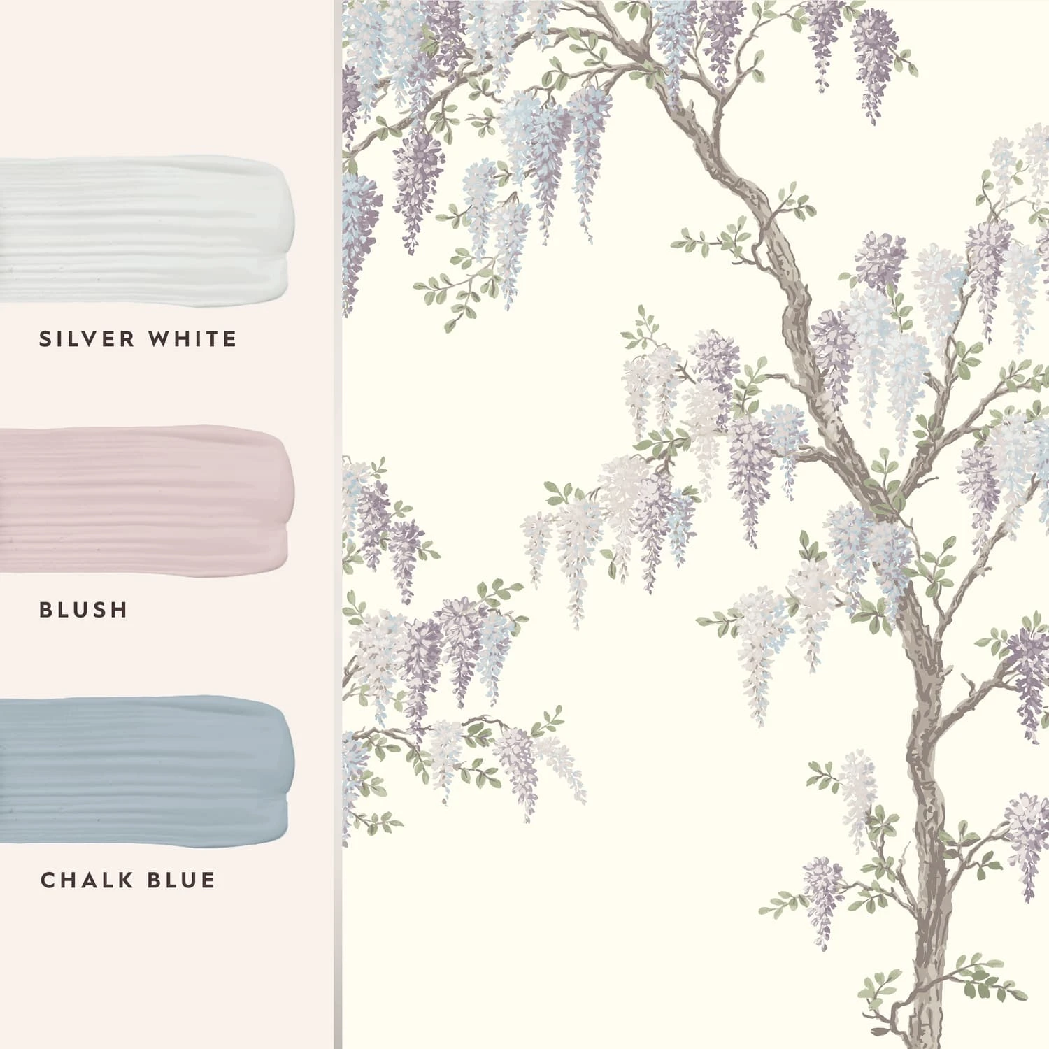Laura Ashley Wisteria Garden Natural Bespoke Mural