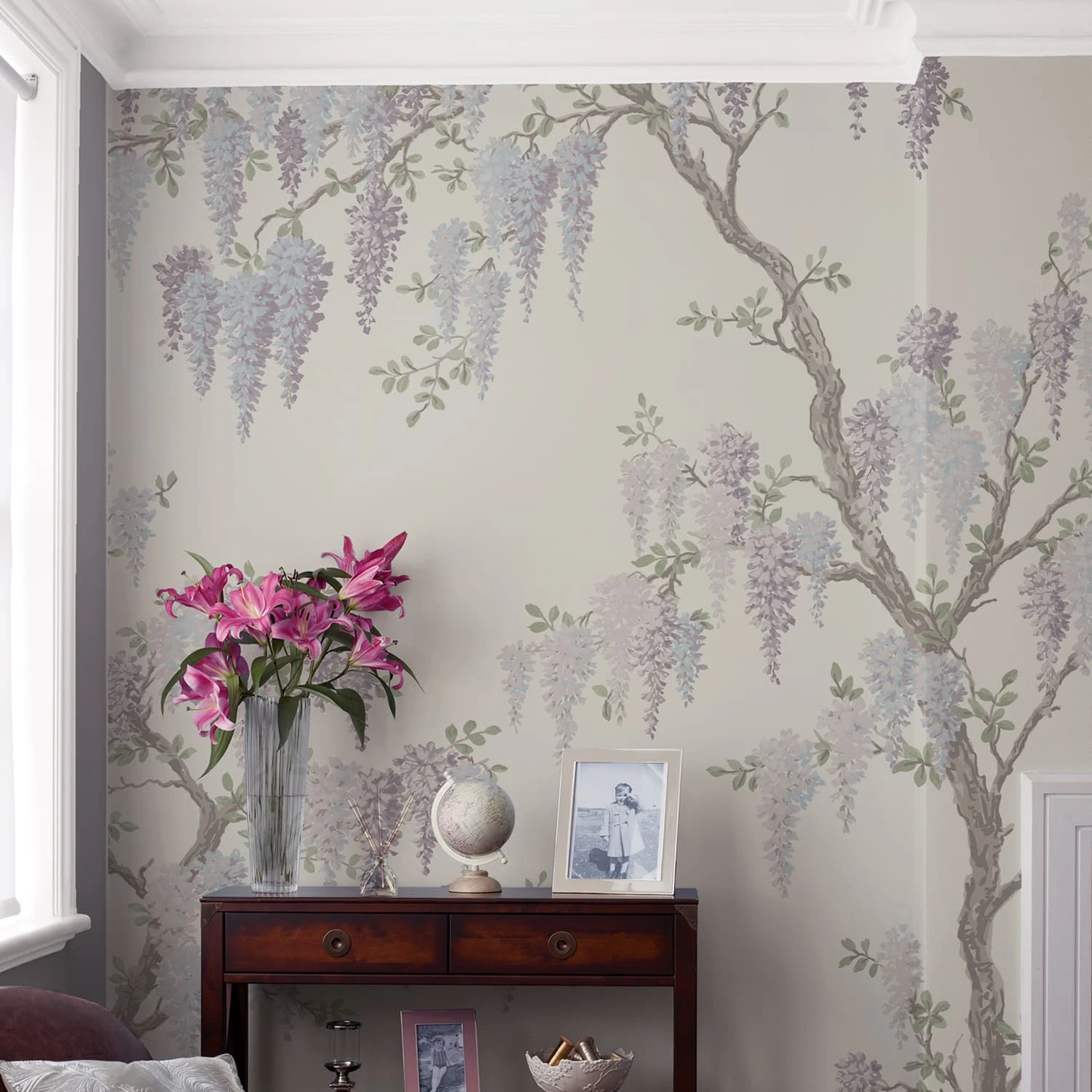 Laura Ashley Wisteria Garden Natural Bespoke Mural