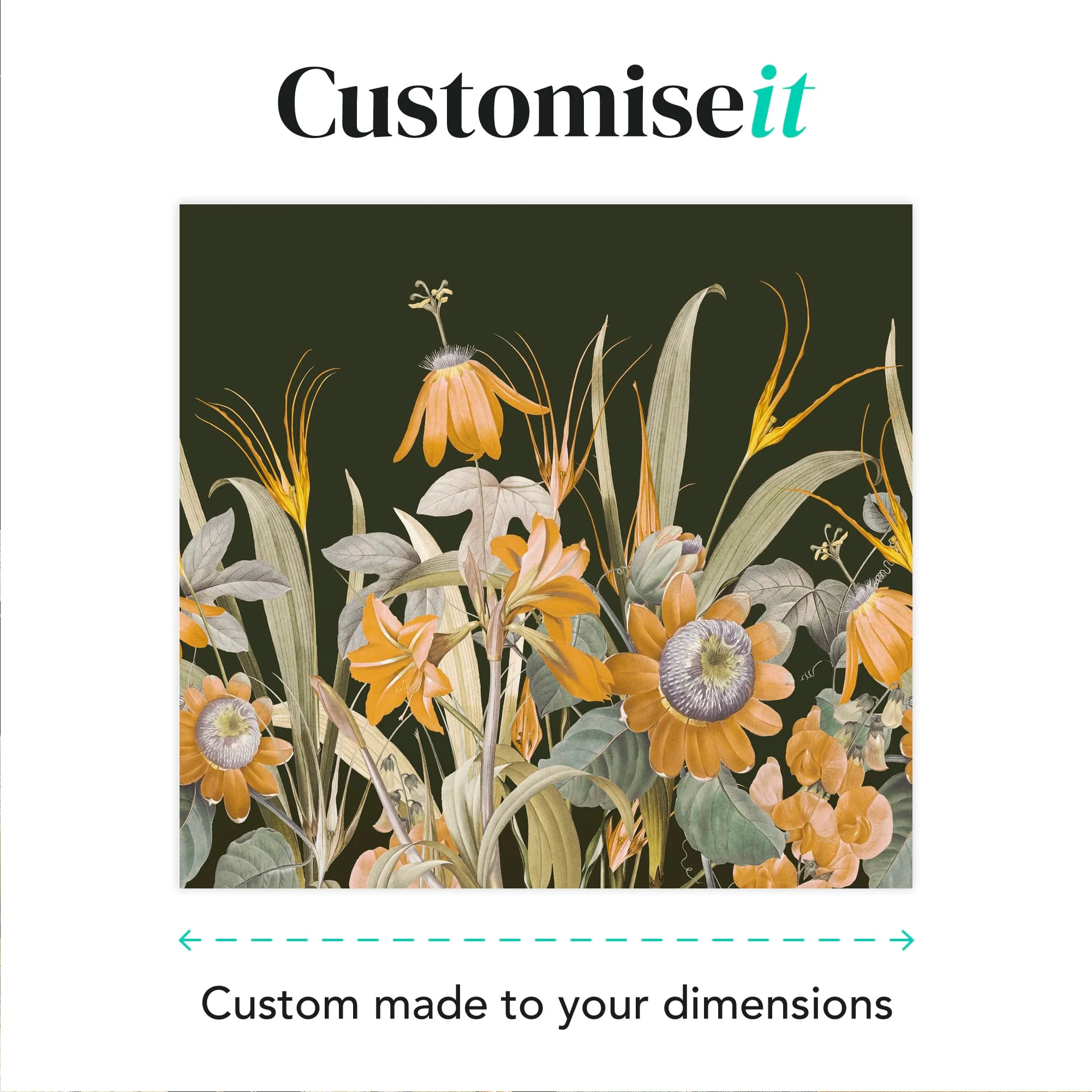 Flora Green Ochre Bespoke Mural