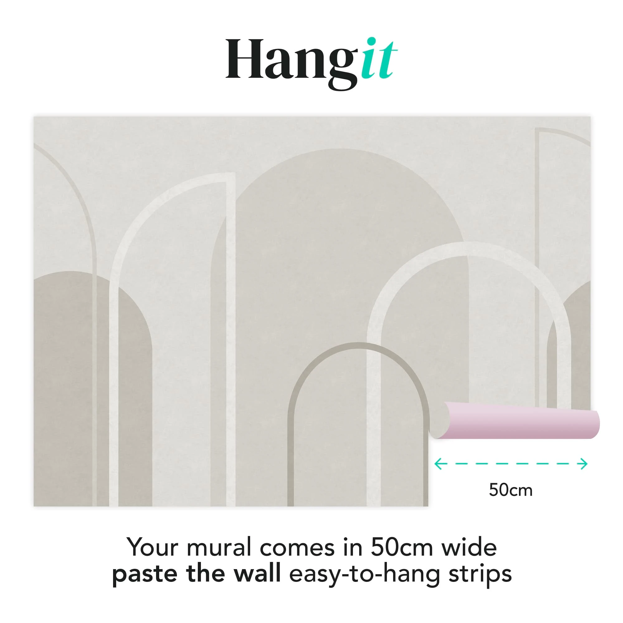 Linear Arch Gray Bespoke Mural