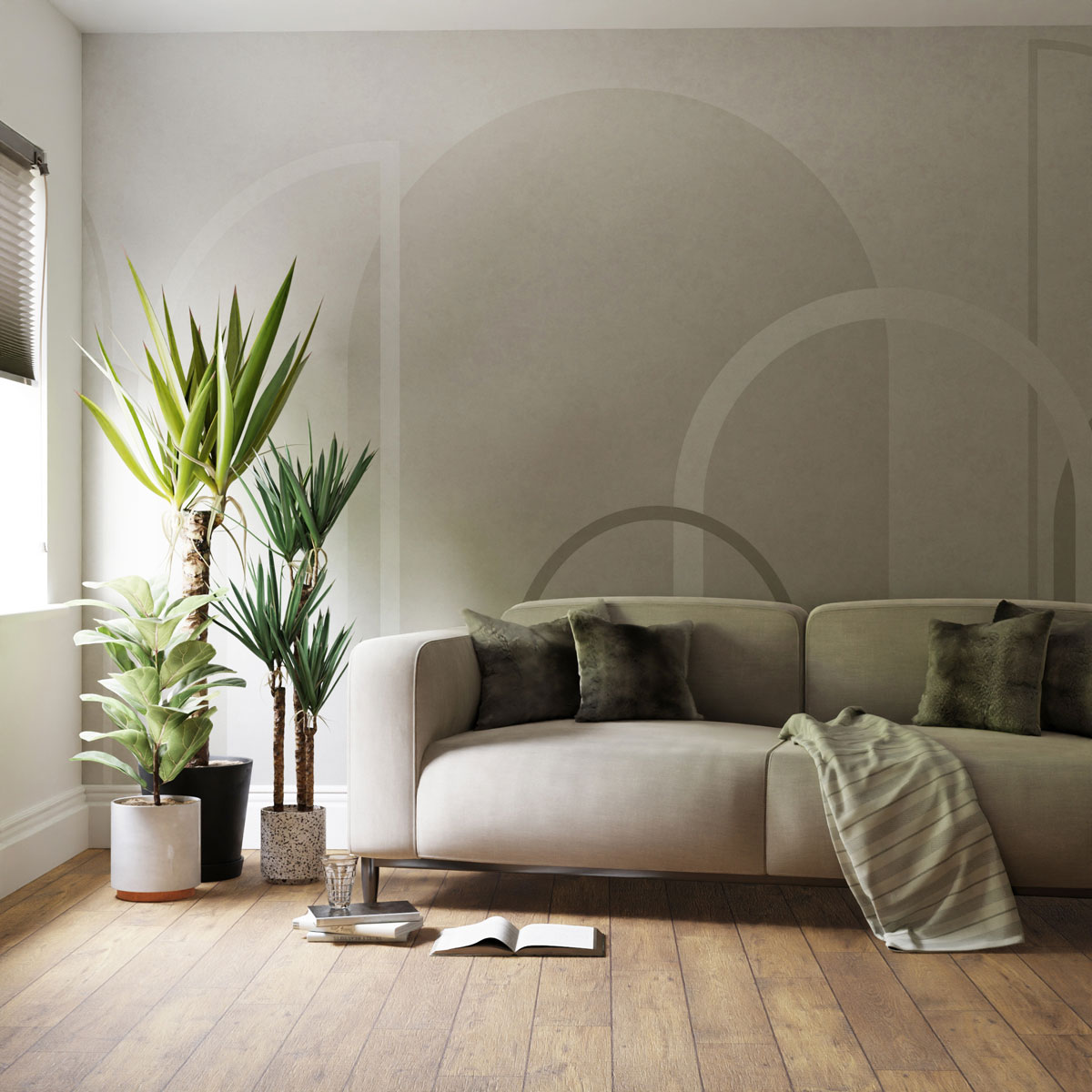 Linear Arch Gray Bespoke Mural