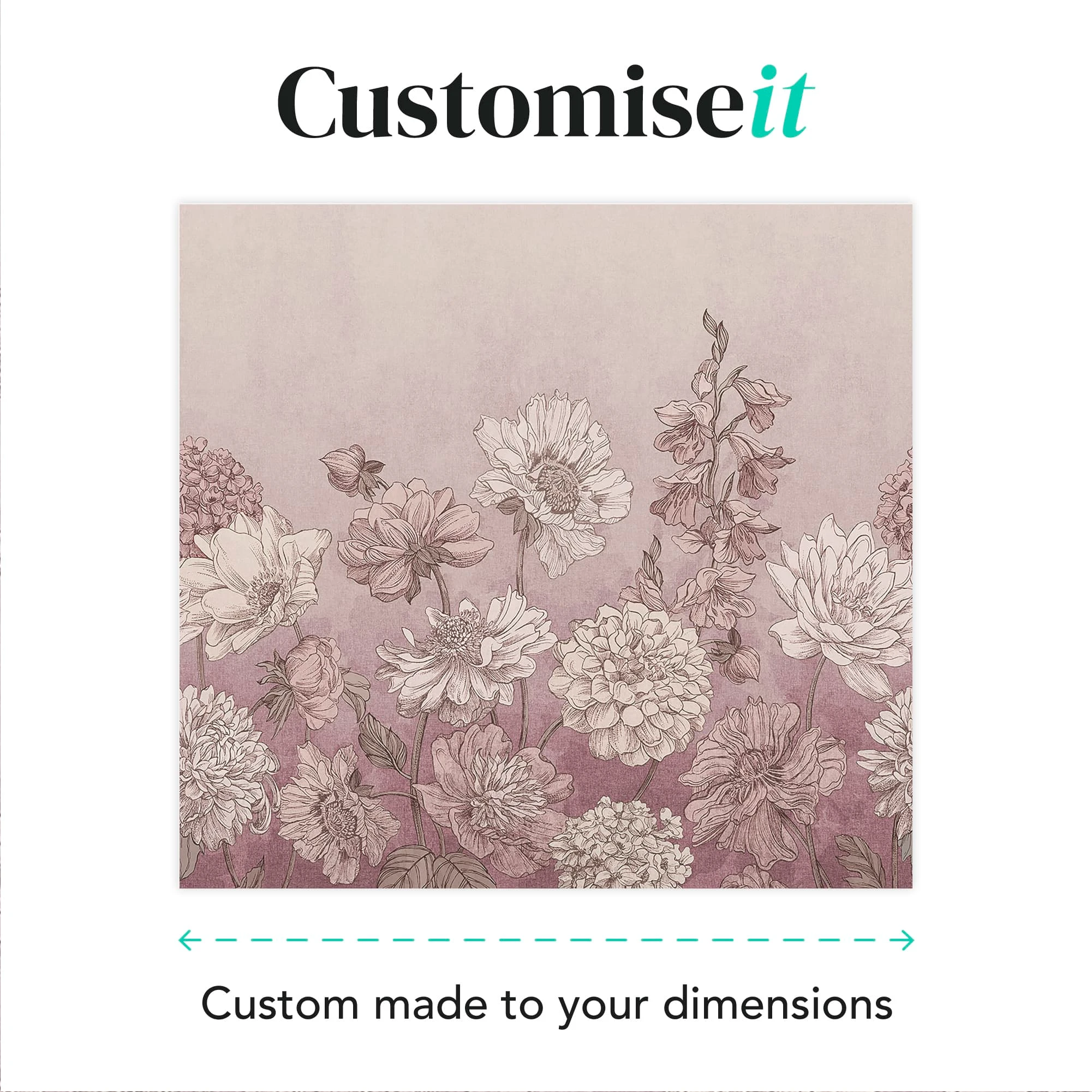 Muted Floral Lilac Bespoke Mural
