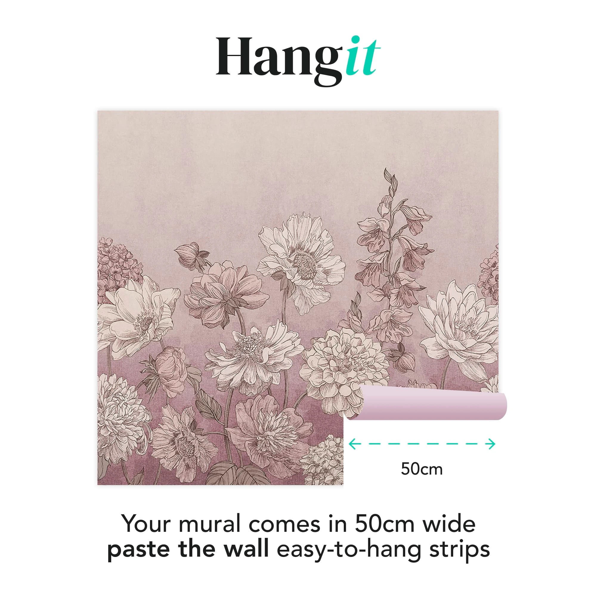 Muted Floral Lilac Bespoke Mural