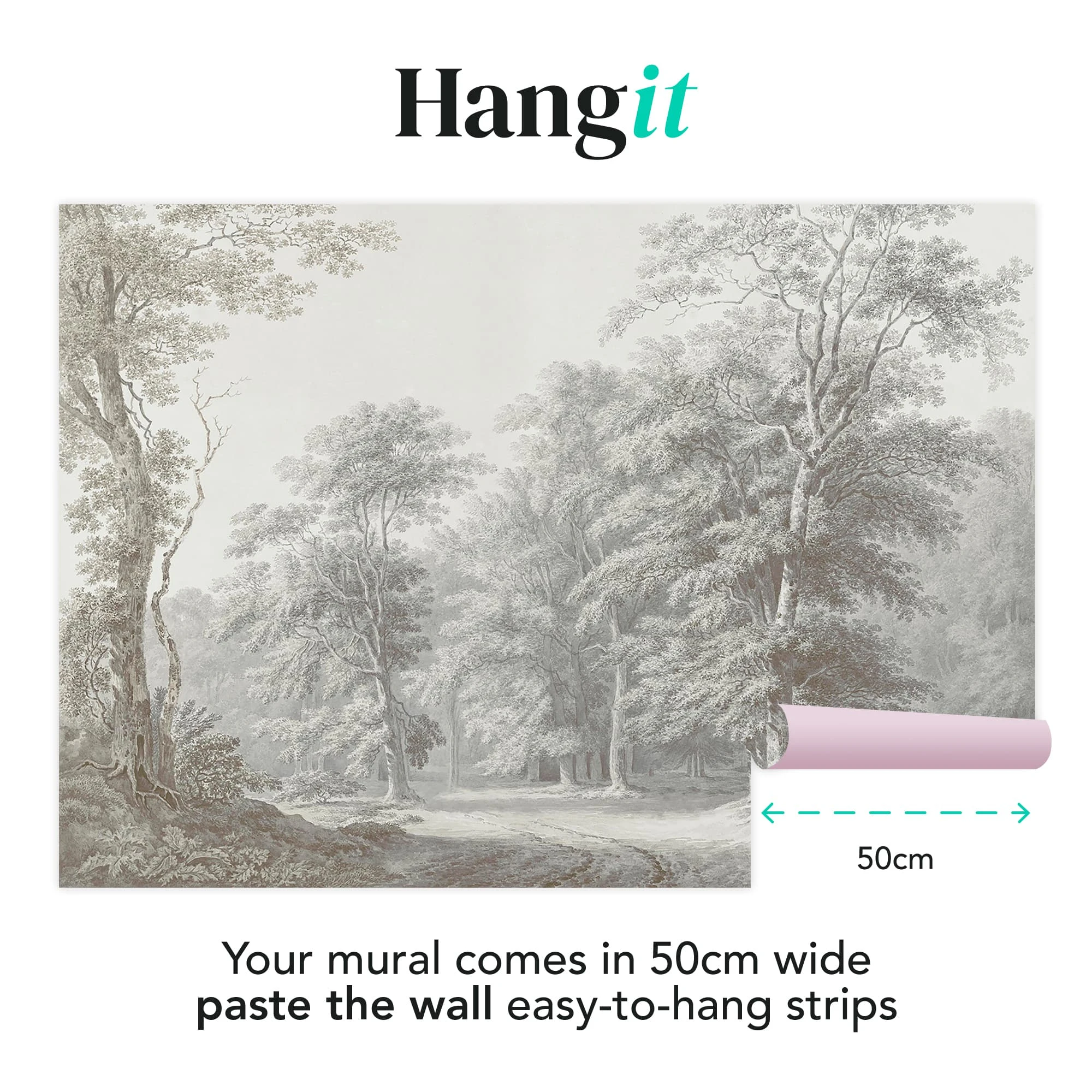 Stately Woodland Neutral Bespoke Mural