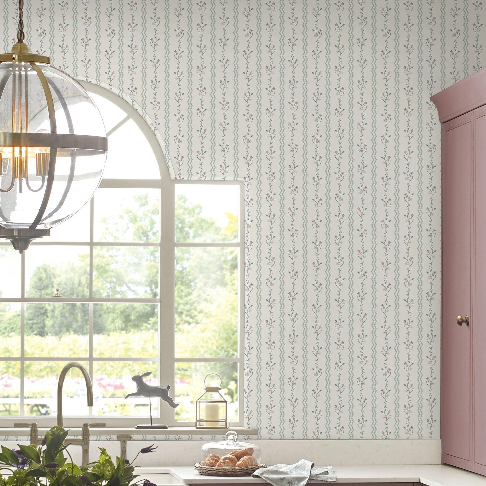Laura Ashley Blencow Stripe Dark Duck Egg Blue Wallpaper - 122748_ROOMSET_BLENCOW STRIPE DARK DUCK EGG.jpg