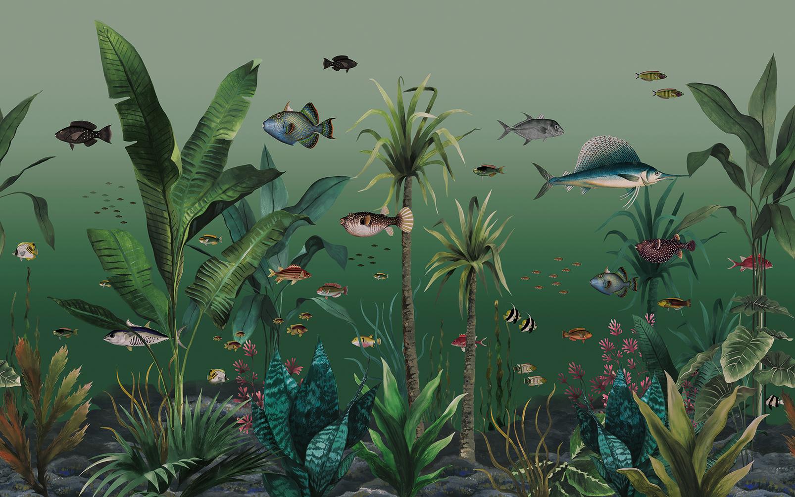 Technicolour Aquarium Green Bespoke Mural - 124712_MAINTILE_01.jpg