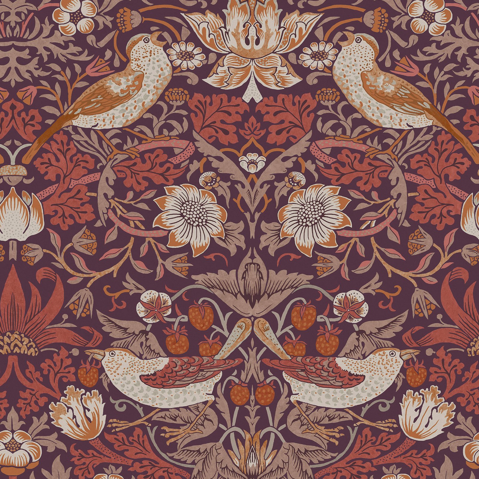 Strawberry Thief Plum Wallpaper - 124229_TILE_STRAWBERRY THIEF PLUM_01.jpg