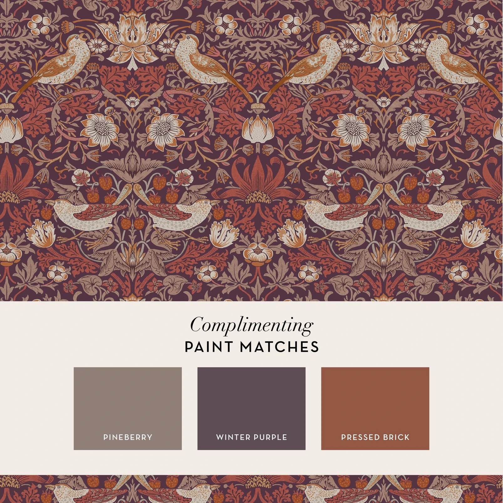 Strawberry Thief Plum Wallpaper - 124229_FLATLAY_STRAWBERRY THIEF PLUM_01.jpg