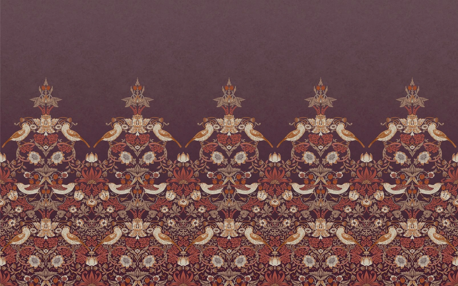 Strawberry Thief Plum Bespoke Mural Matt - 125301_TILE_STRAWBERRY THIEF PLUM BESPOKE MURAL MATT_01.jpg