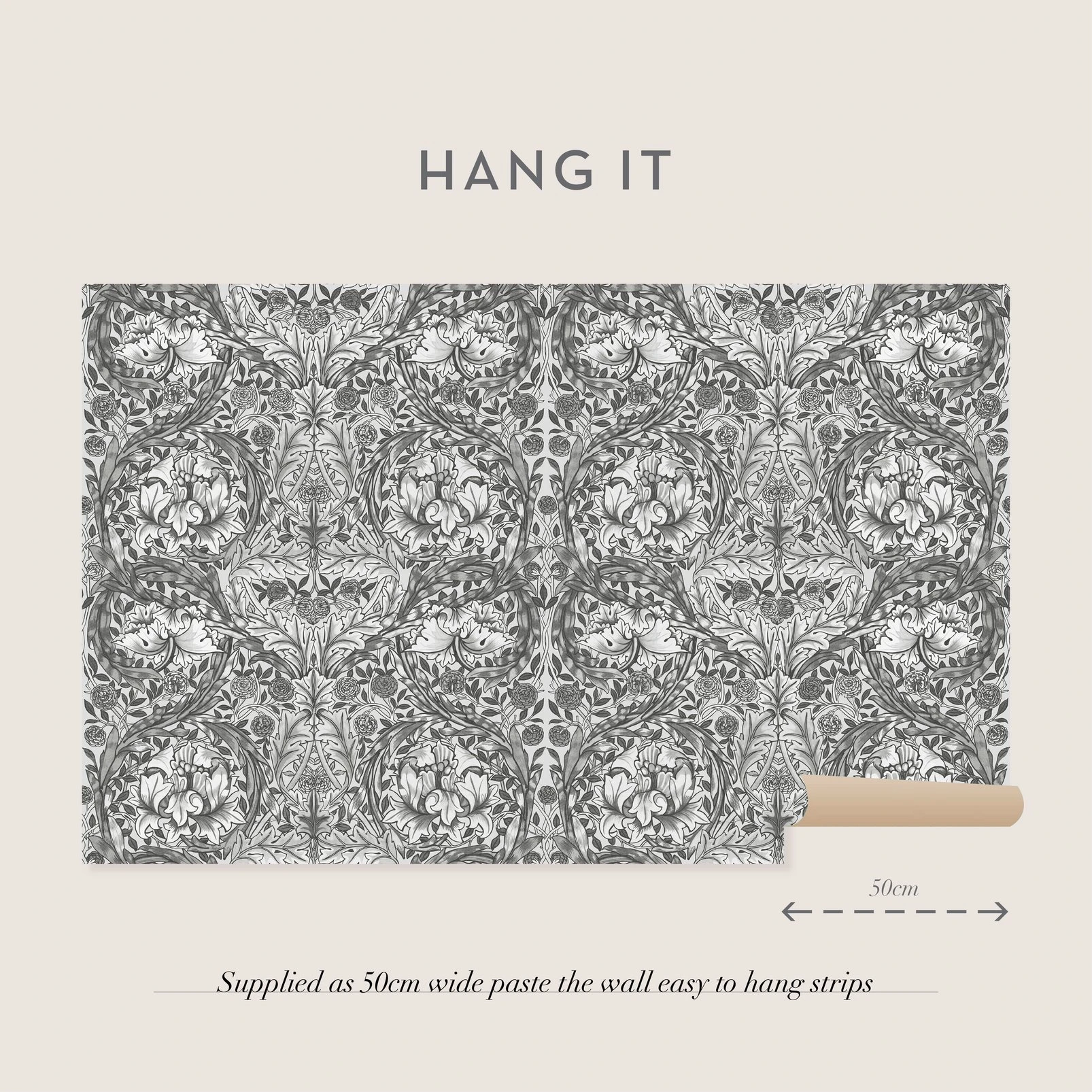 African Marigold Grey Bespoke Mural - 125427_INFO_AFRICAN MARIGOLD GREY MURAL_03.jpg