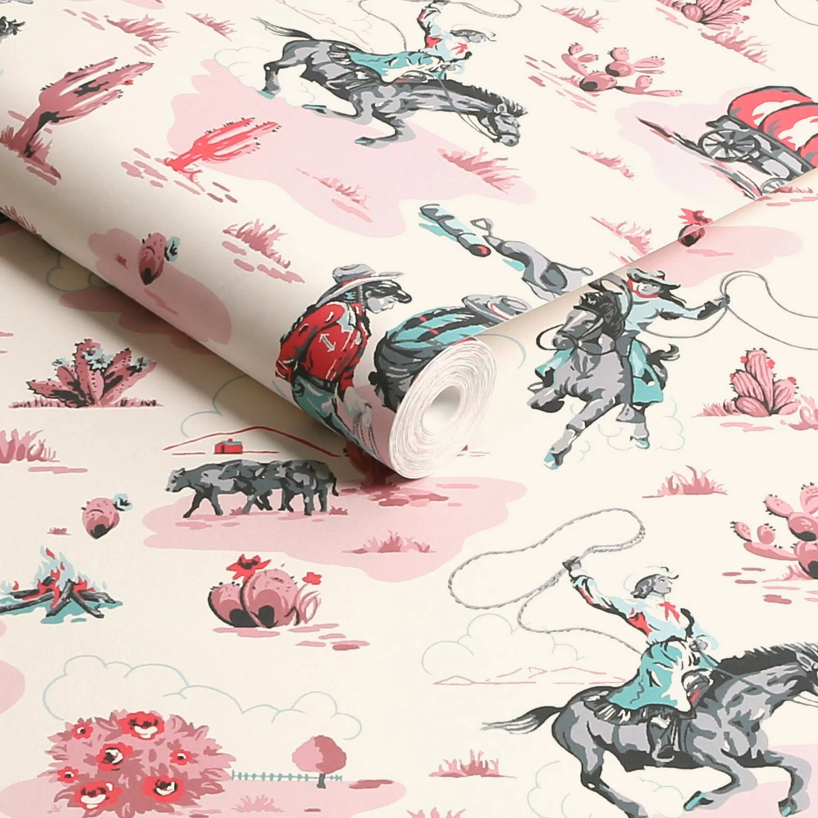 Cath Kidston Cowgirls Pink Wallpaper - 125534_ROLLSHOT_COWGIRLS PINK_01.jpg
