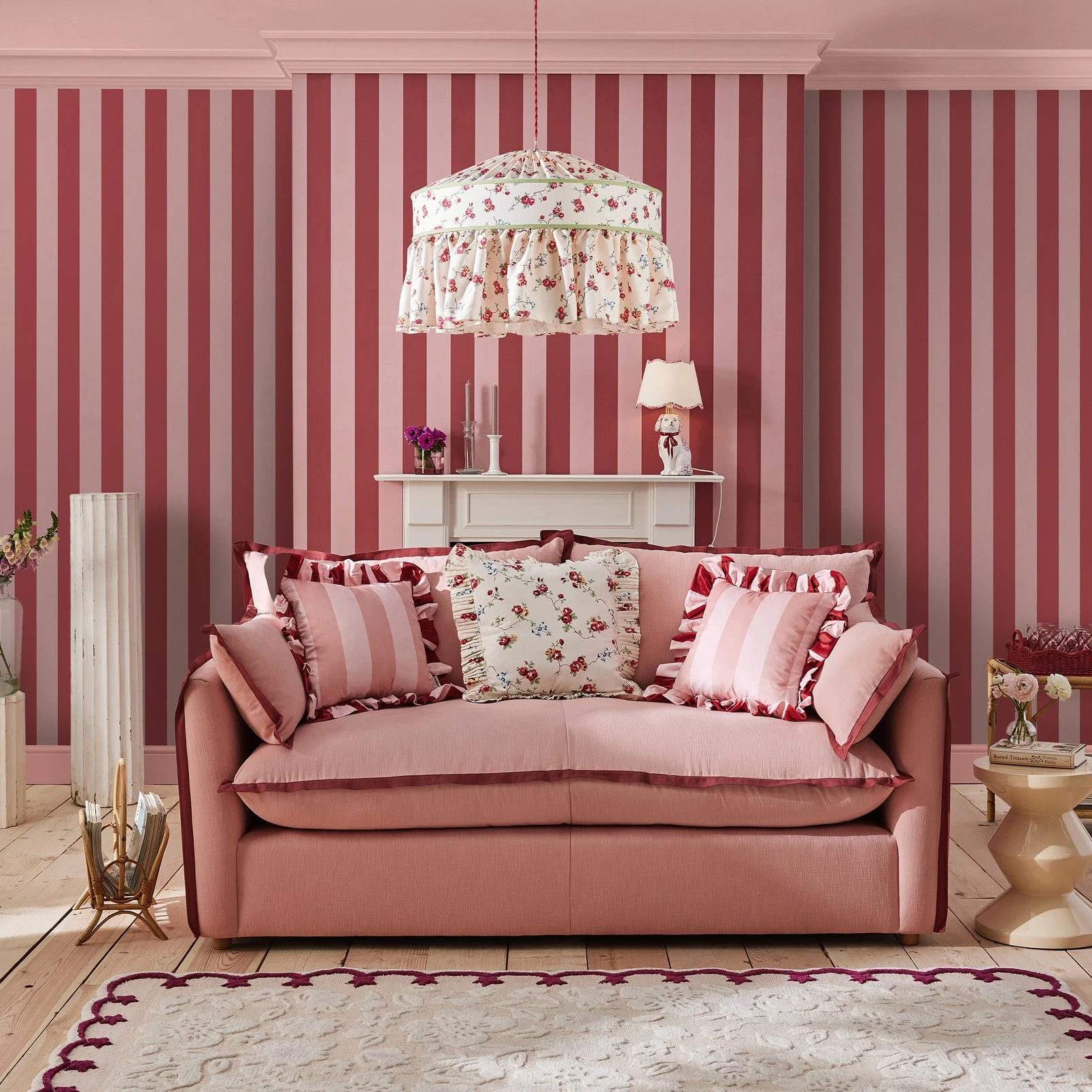 Cath Kidston Canopy Stripe Pink & Red Wallpaper - 125519_ROOMSET_CANOPY STRIPE PINK & RED_01.jpg