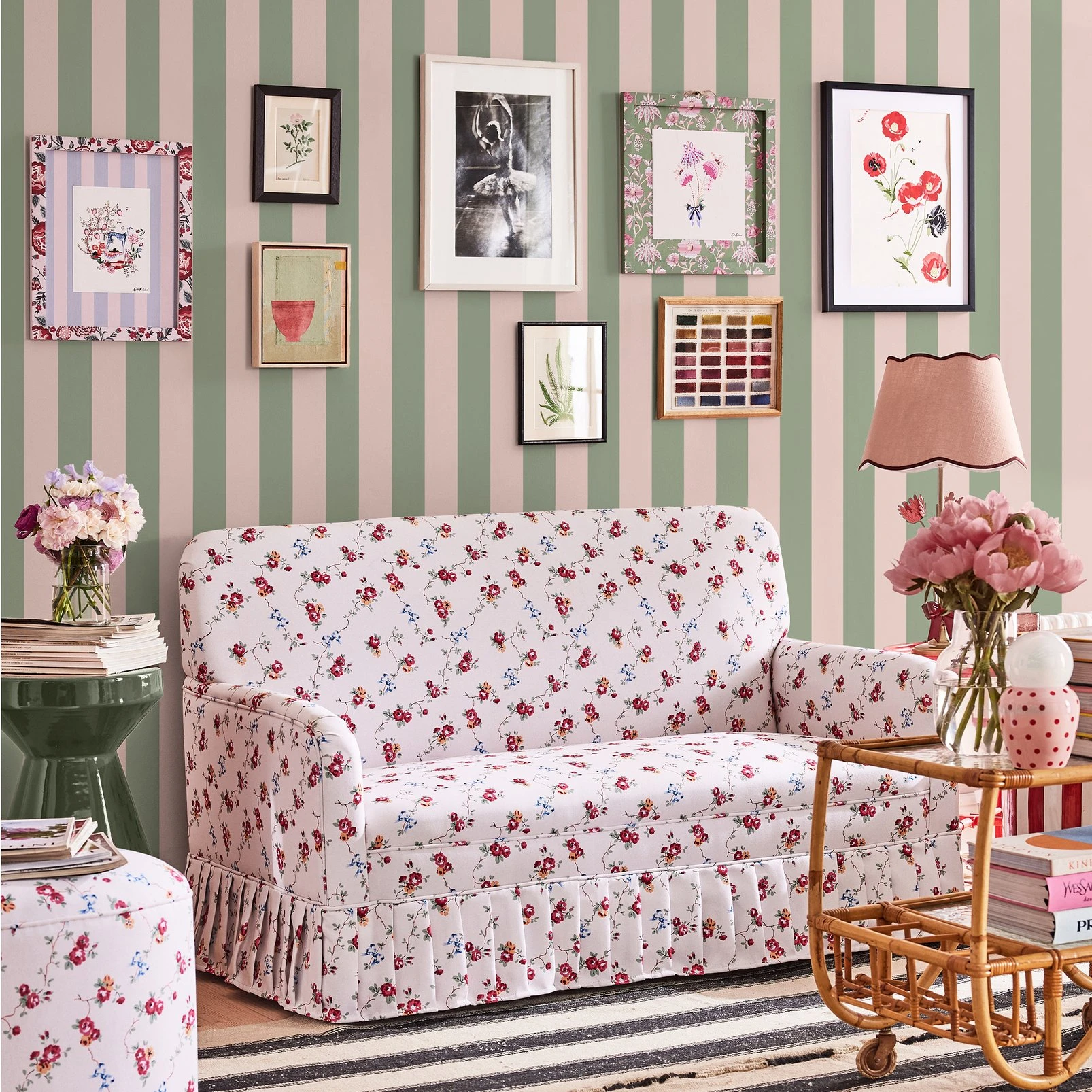 Cath Kidston Canopy Stripe Green & Pink Wallpaper - 125518_ROOMSET_CANOPY STRIPE GREEN & PINK_01.jpg