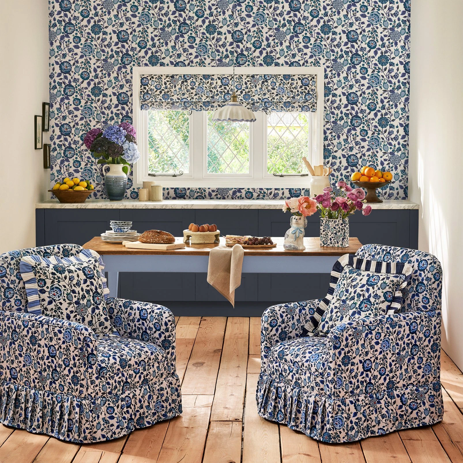 Cath Kidston Strawberry Garden Blue Wallpaper - 125498_ROOMSET_STRAWBERRY GARDEN BLUE_01.jpg