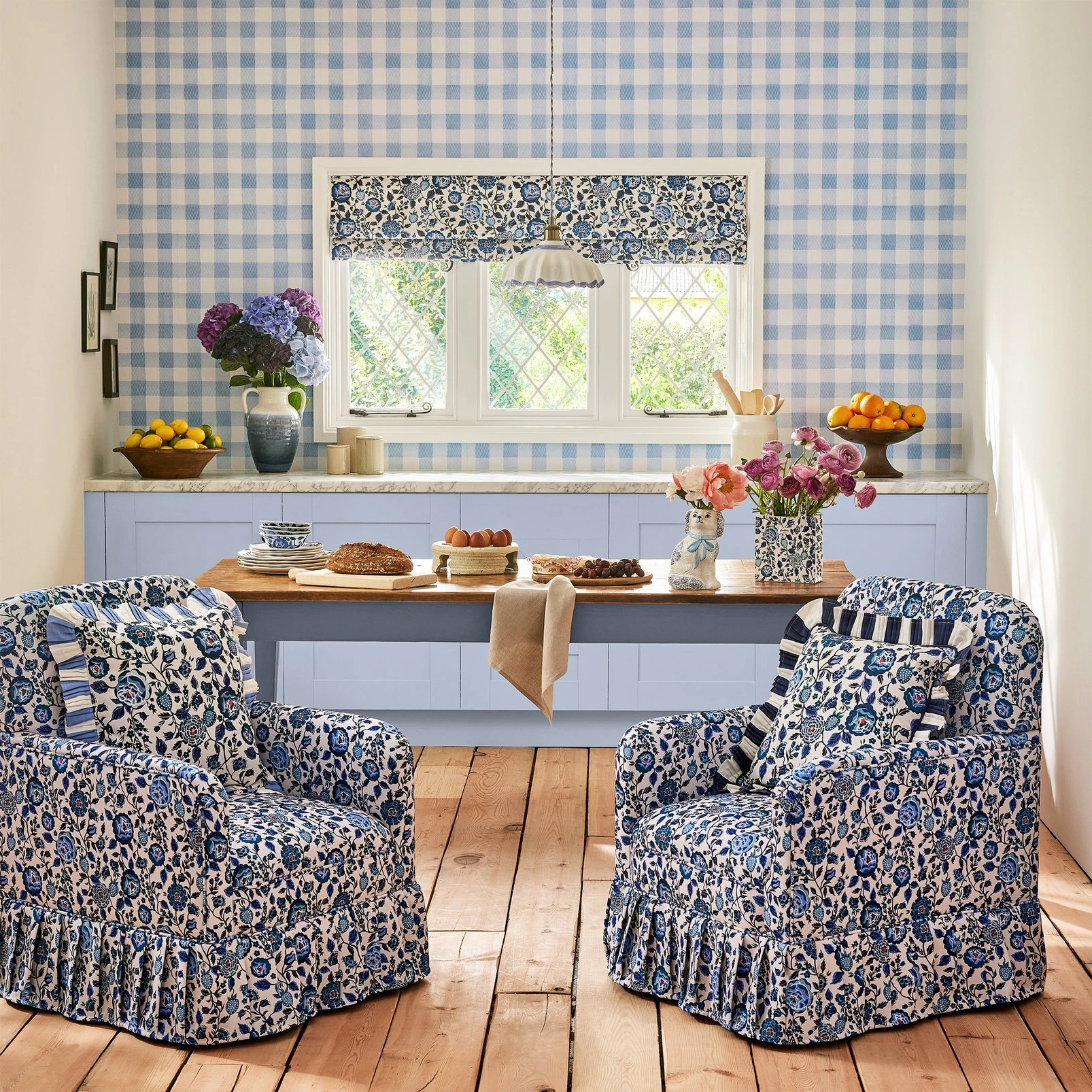 Cath Kidston Painted Gingham Blue Wallpaper - 125514_ROOMSET_PAINTED GINGHAM BLUE_01.jpg
