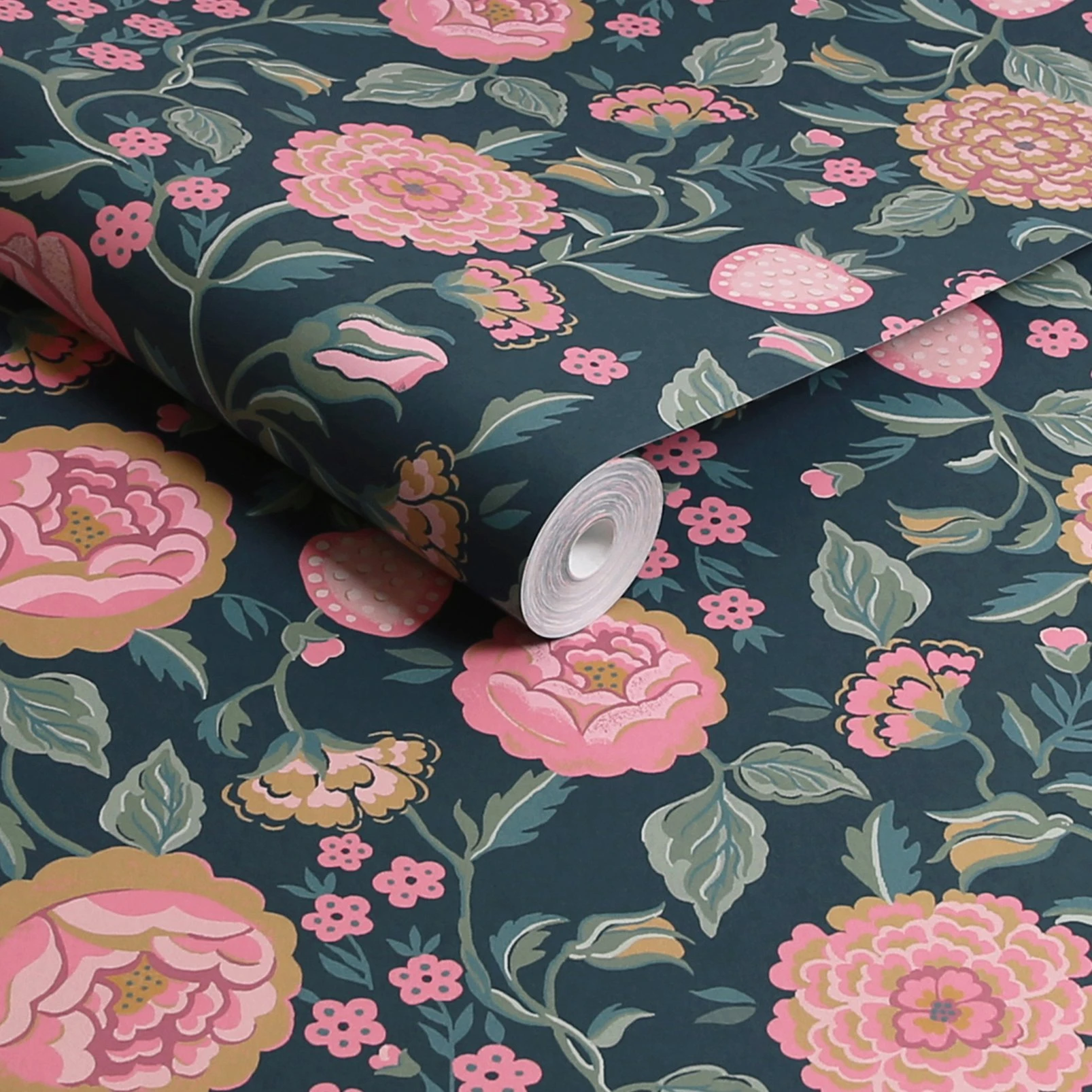 Cath Kidston Strawberry Garden Navy Wallpaper - 125500_ROLLSHOT_STRAWBERRY GARDEN NAVY_01.jpg