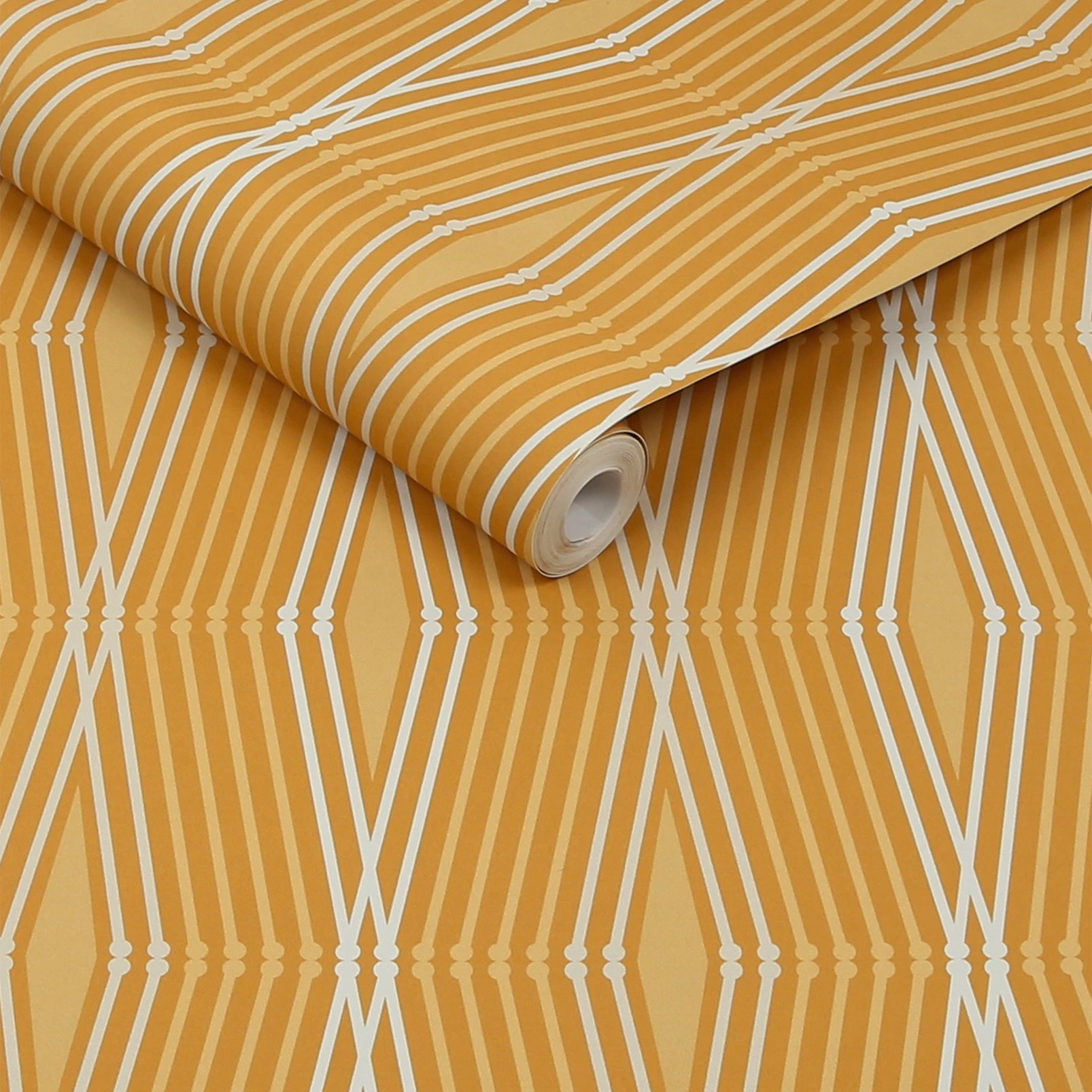Nicole Miller Hard Edge Ogee Peel & Stick Turmeric Wallpaper - 127439_ROLLSHOT_HARD EDGE OGEE TUMERIC_01.jpg