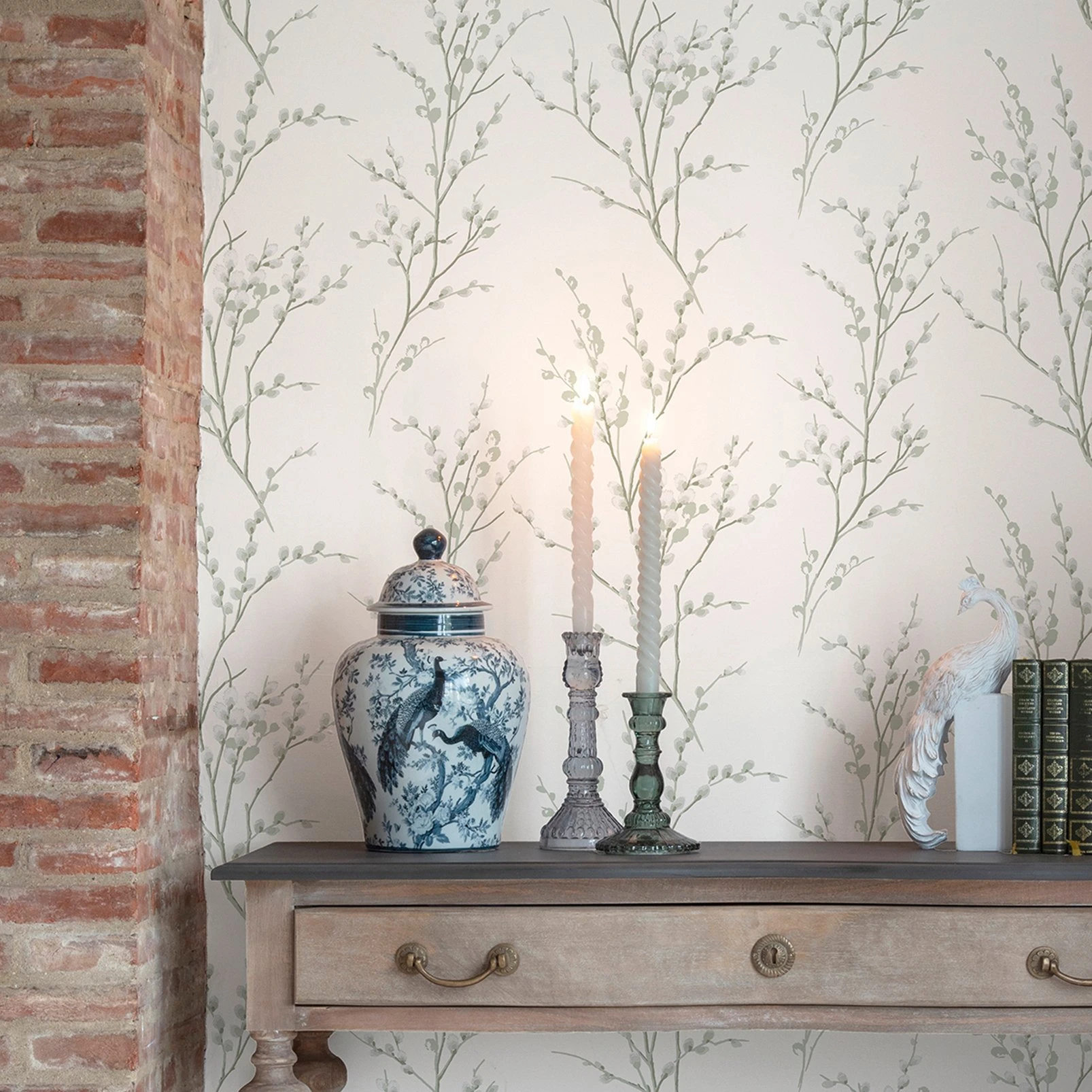 Laura Ashley Pussy Willow Sage Green Wallpaper - 130115_ROOMSET_PUSSY WILLOW SAGE GREEN_01.jpg
