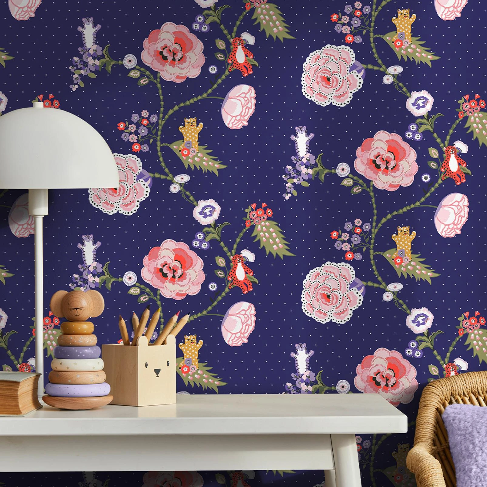 Cath Kidston Catnip Navy Wallpaper - 131434_ROOMSET_CATNIP NAVY_01.jpg