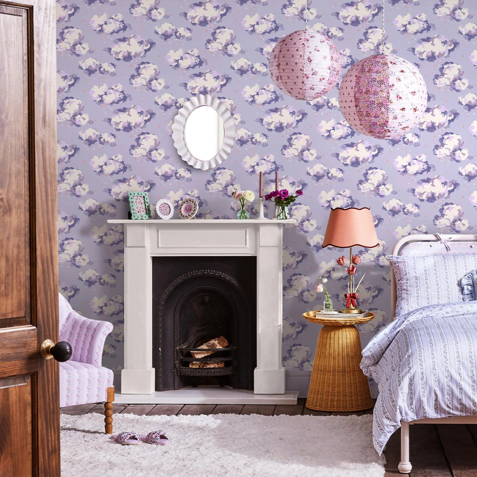 Cath Kidston Silver Linings Violet Wallpaper - 131430_ROOMSET_SILVER LININGS VIOLET_02.jpg