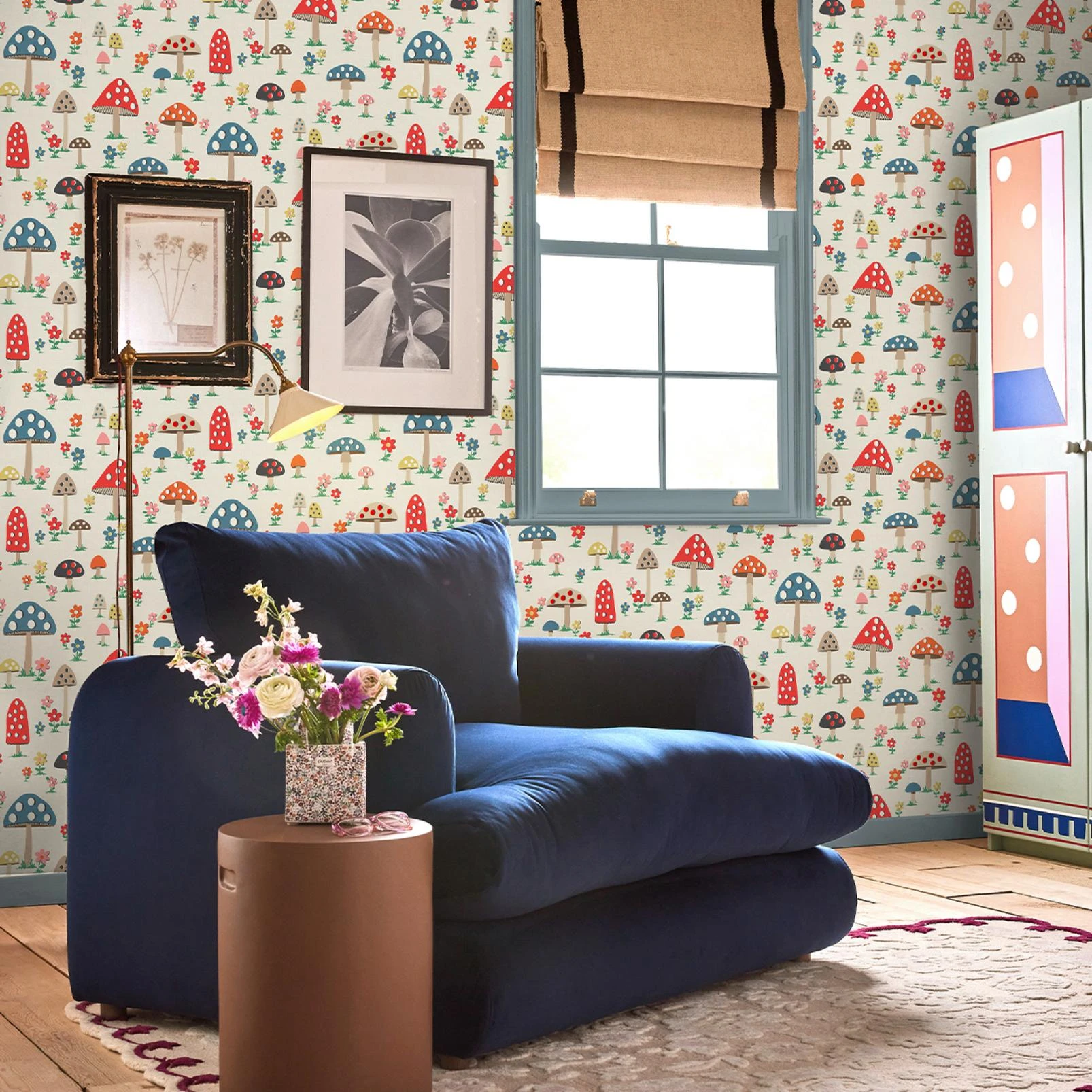Cath Kidston Mushrooms Wallpaper - 131435_ROOMSET_MUSHROOMS MULTI_01.jpg