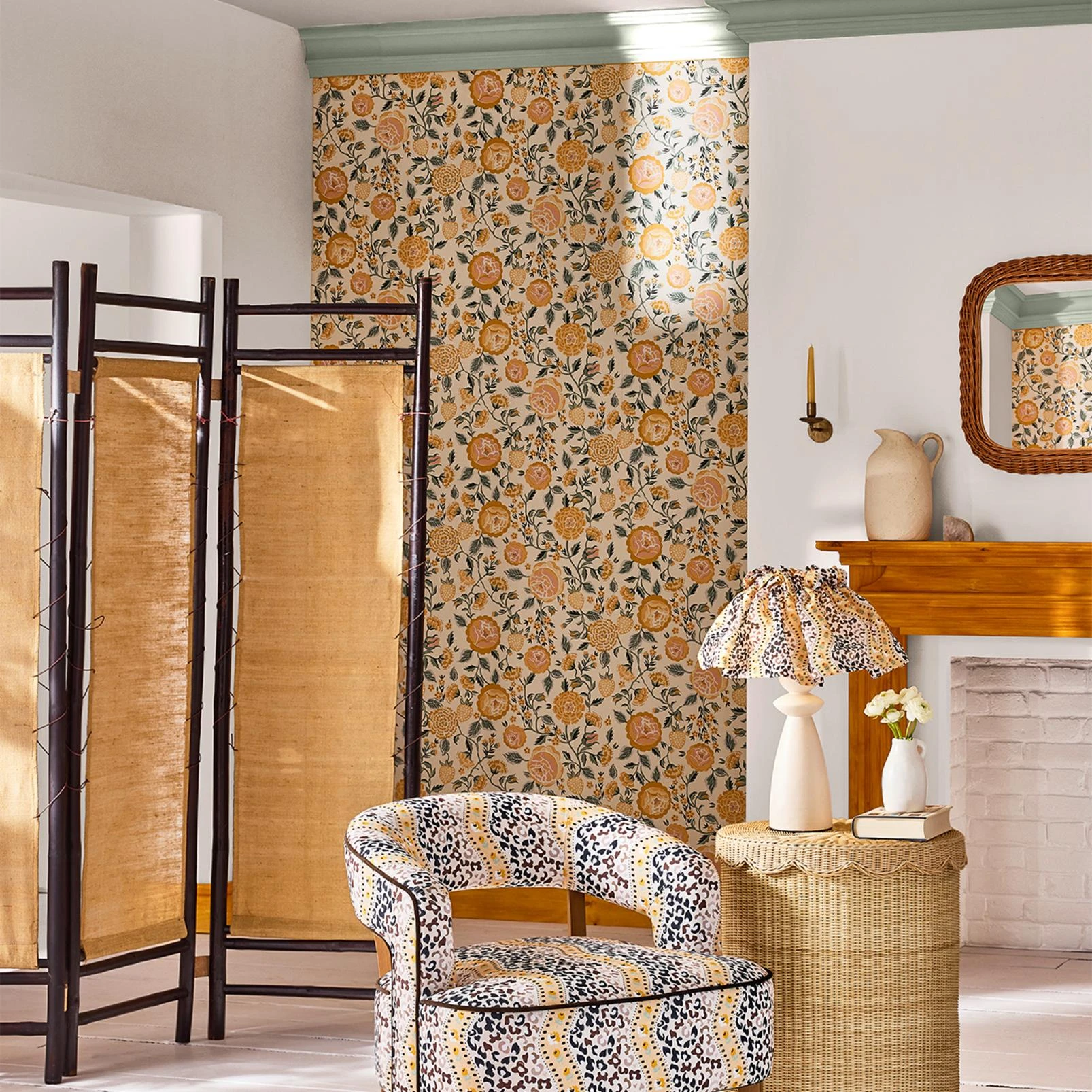 Cath Kidston Strawberry Garden Yellow Wallpaper - 131421_ROOMSET_STRAWBERRY GARDEN YELLOW_01.jpg