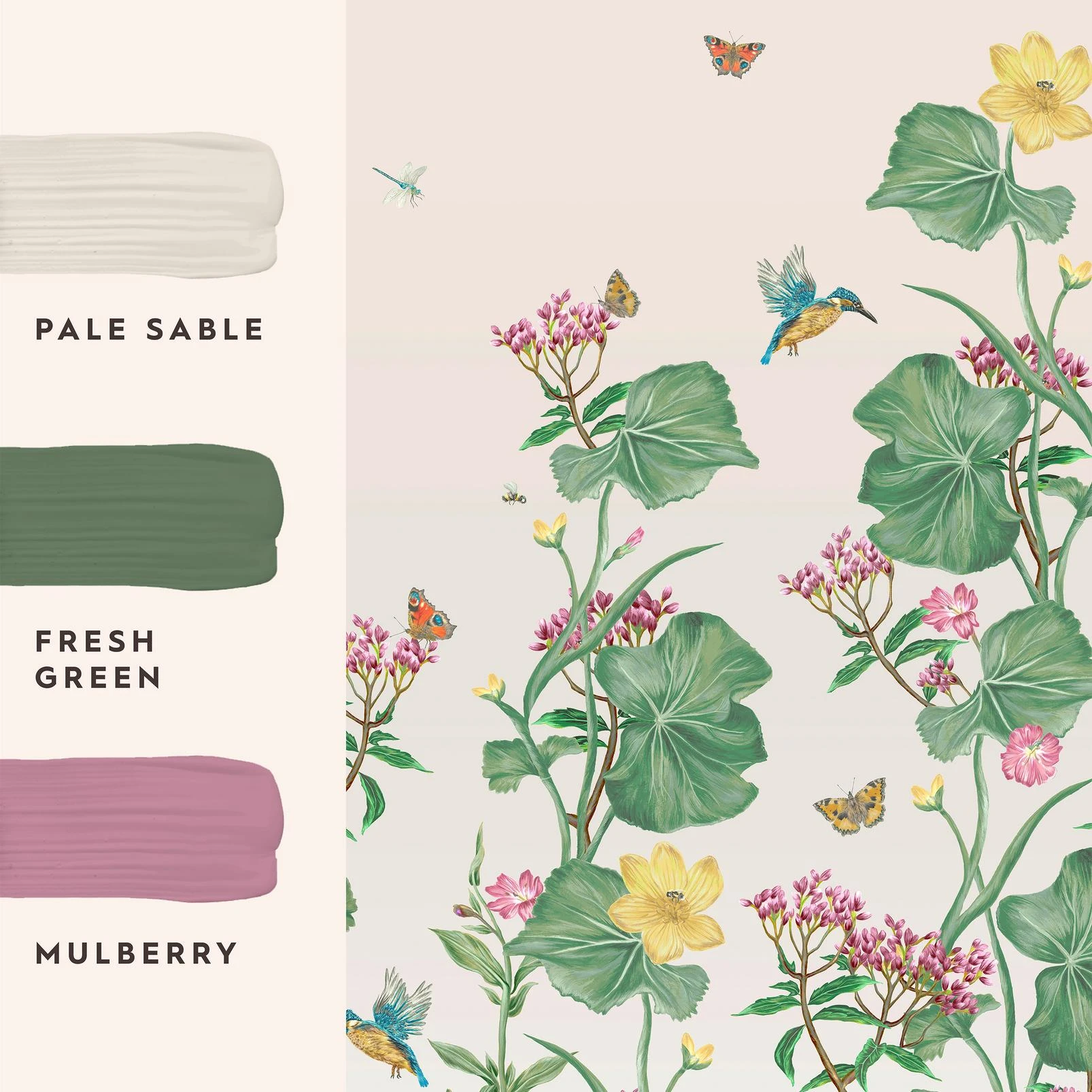 Laura Ashley Llanelli Green/ Multi Bespoke Mural - 140346_ROOMSET_LLANELLI MURAL GREEN_01.jpg