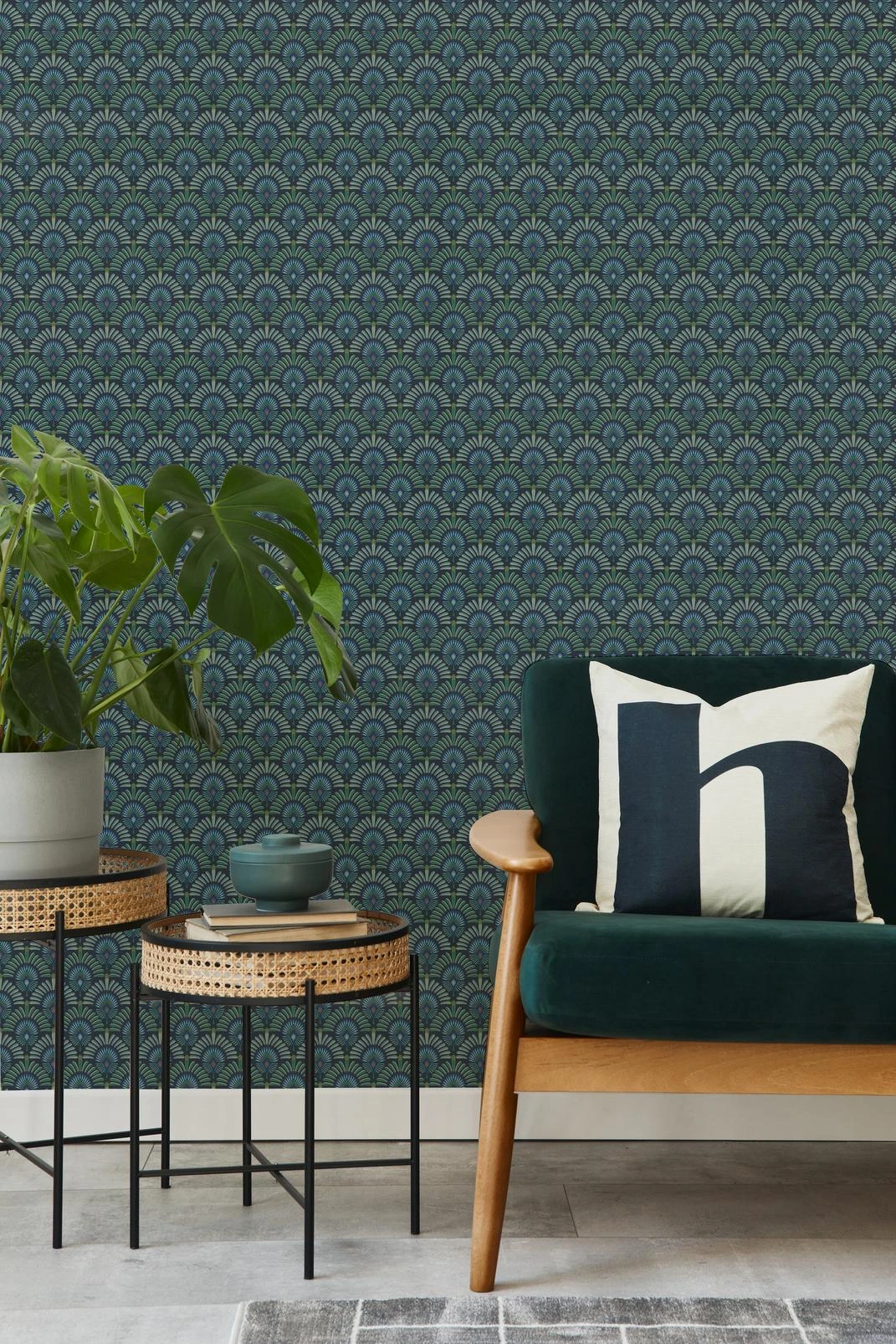 Transform Peacock Green Peel and Stick Wallpaper - 129645_ROOMSET_Peacock Green _02.jpg
