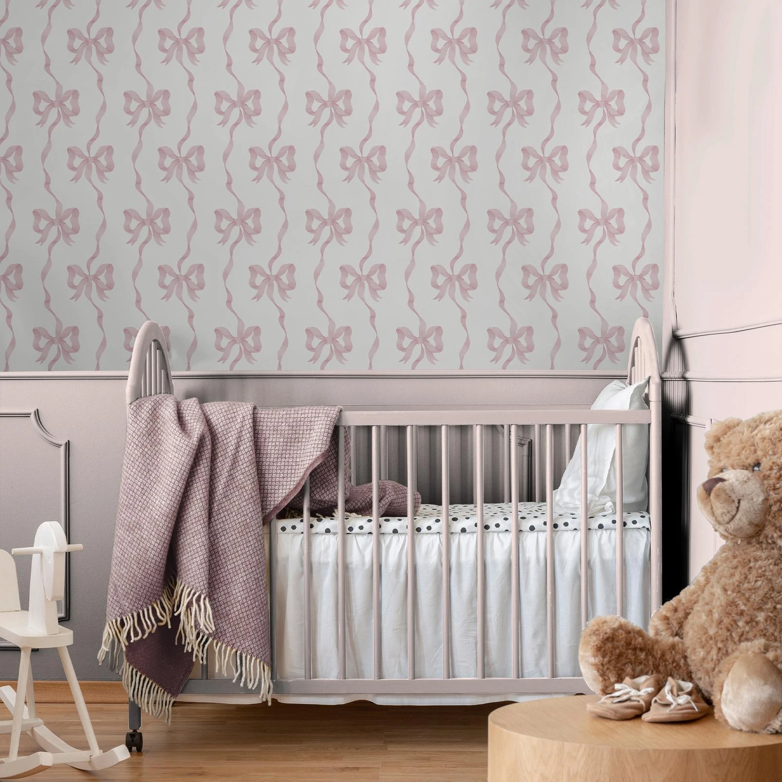 Cath Kidston Ribbon Bow Pink Wallpaper - 142048_ROOMSET_RIBBON_BOW_PINK_02.jpg