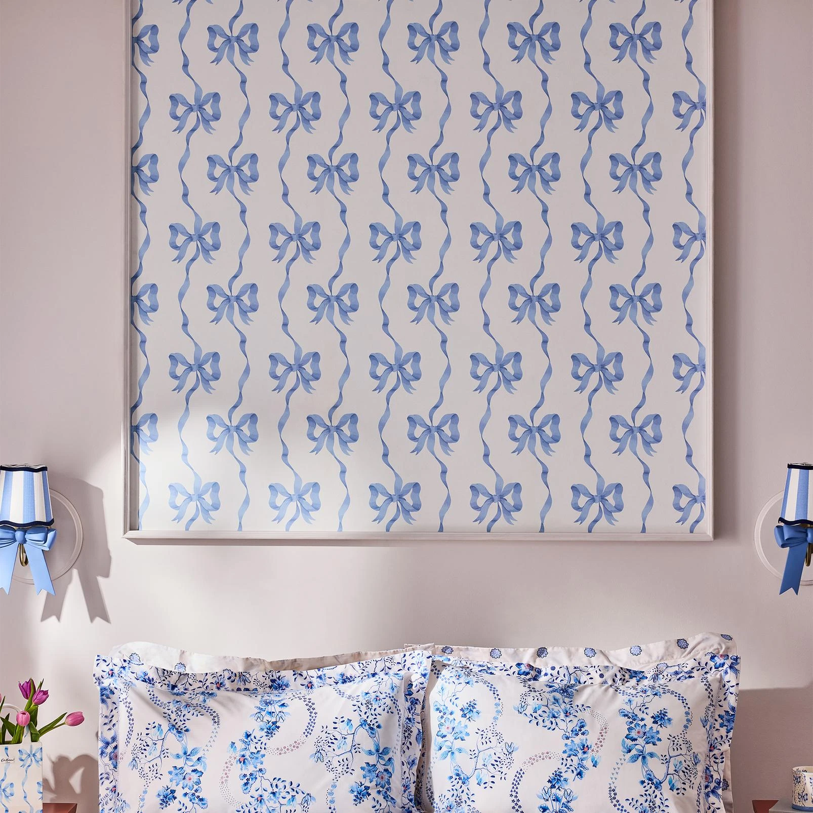 Cath Kidston Ribbon Bow Blue Wallpaper - 142047_ROOMSET_RIBBON_BOW_BLUE_04.jpg