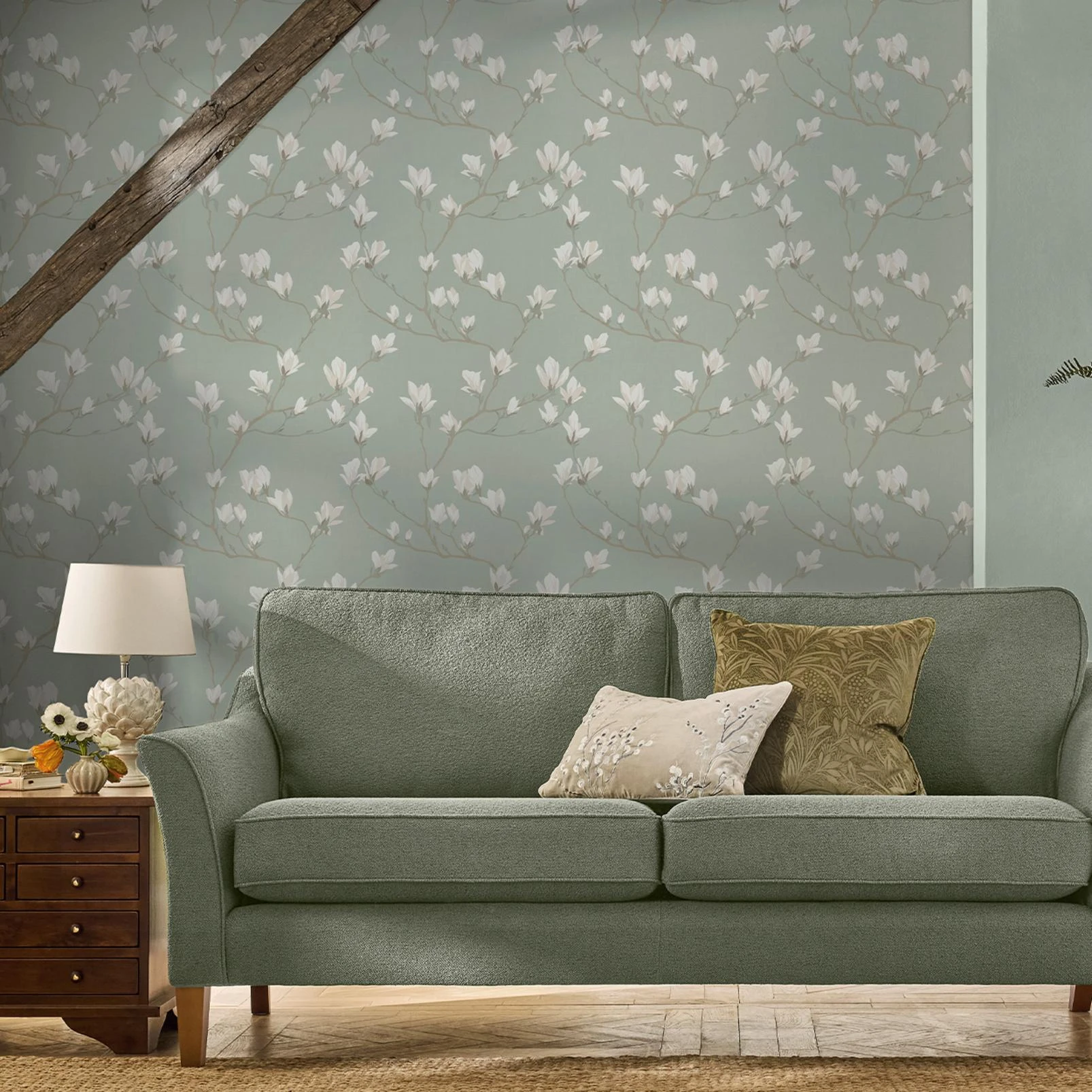 Laura Ashley Magnolia Grove Pale Eau De Nil Wallpaper - 143336_ROOMSET_MAGNOLIA GROVE PALE EAU DE NIL_01.jpg