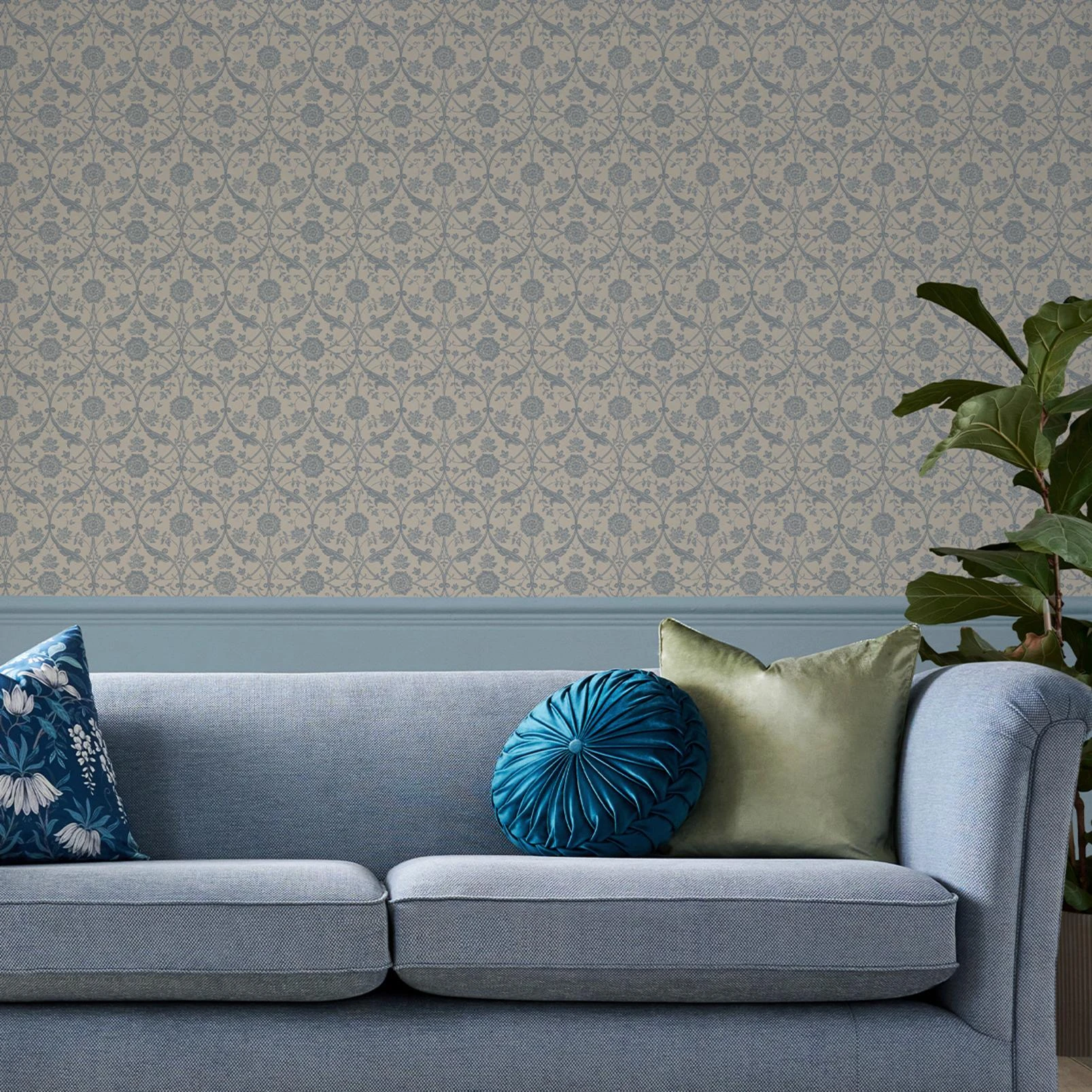 Laura Ashley Endale Trellis Newport Blue Wallpaper - 143324_ROOMSET_ENDALE TRELLIS NEWPORT BLUE_01.jpg