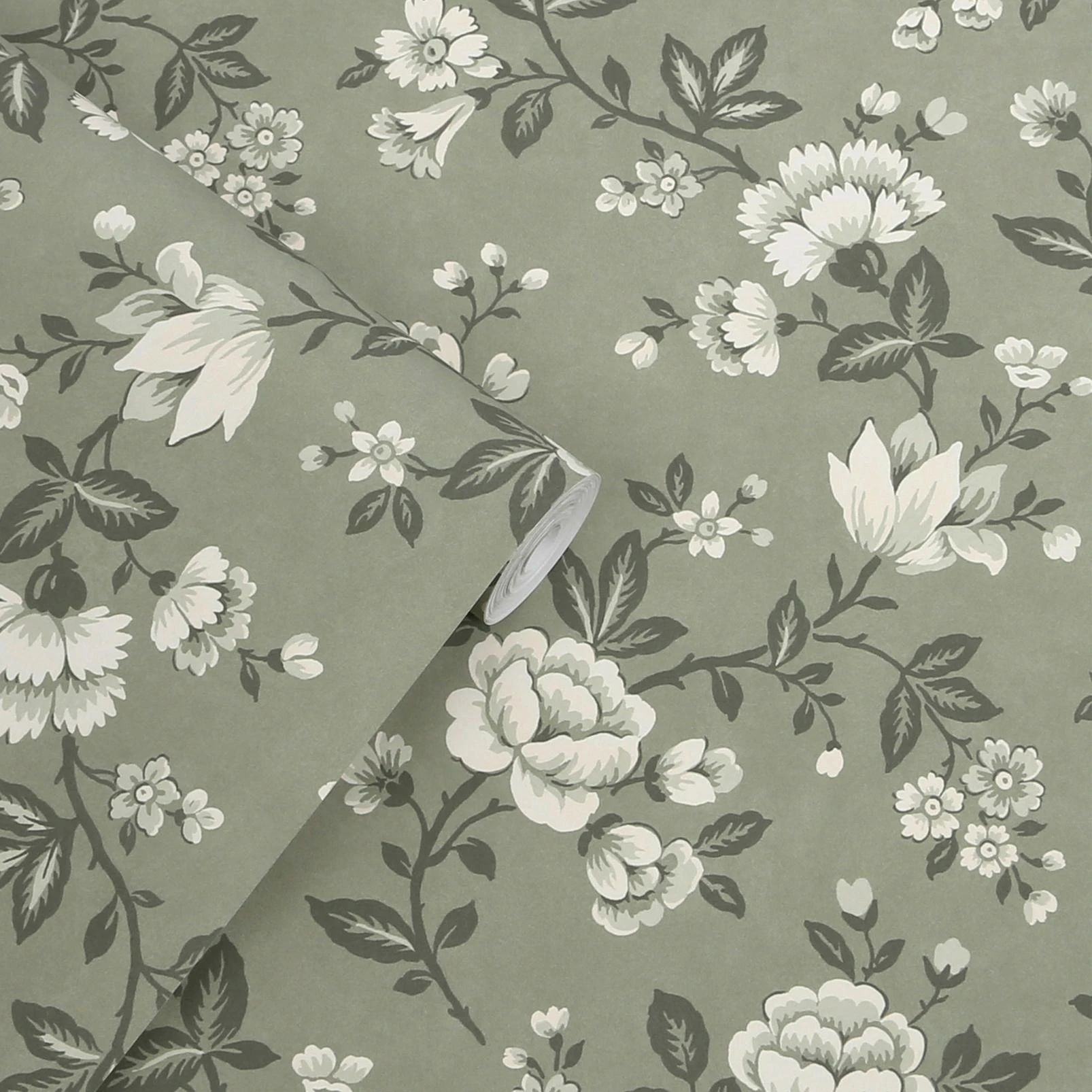 Laura Ashley Bradenbury Trail Antique Green Wallpaper - 143322_ROLLSHOT_BRADENBURY TRAIL ANTIQUE GREEN_01.jpg