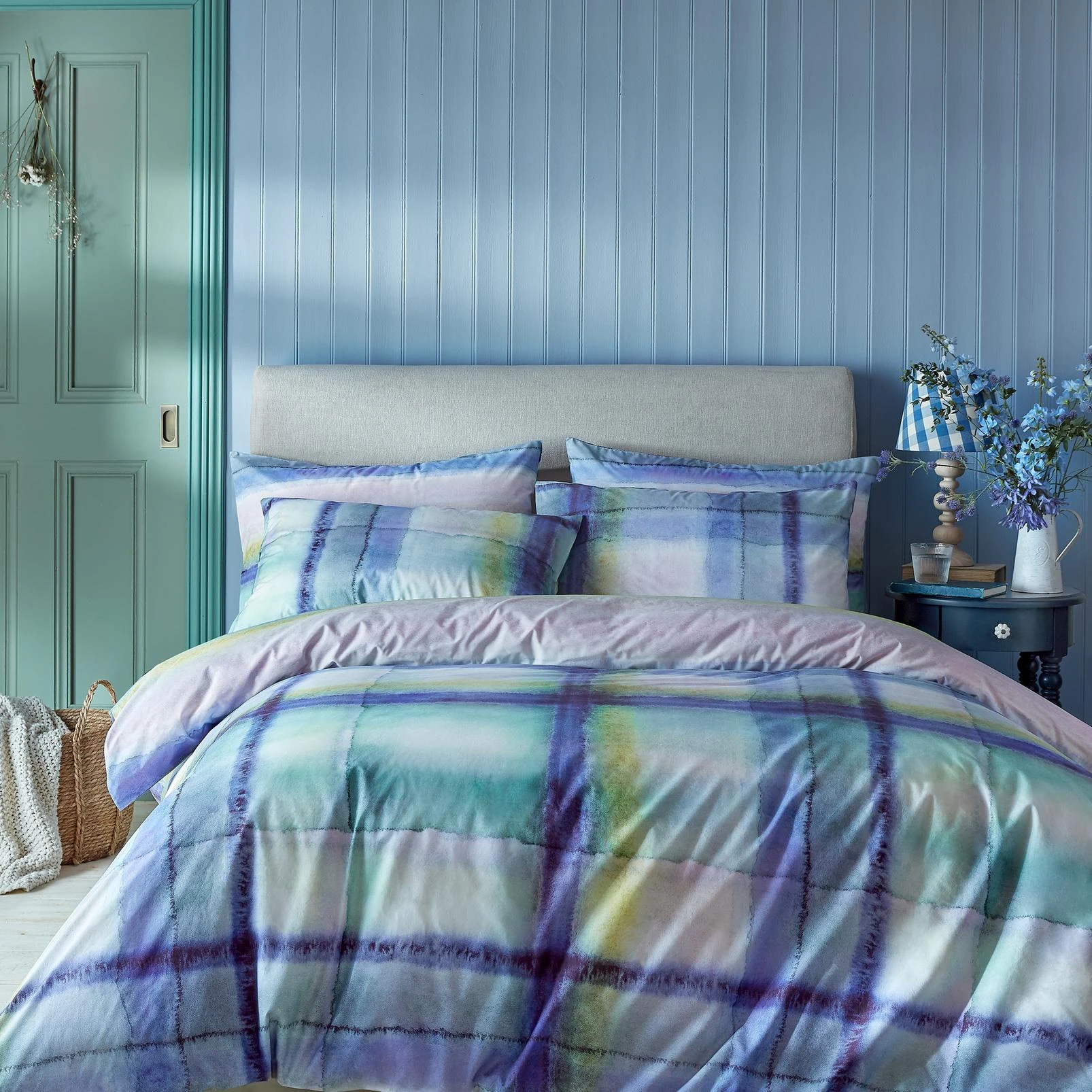 Hebrides Tartan Atlantic Duvet Cover Set - BGHEB01DQ_ROOMSET_HEBRIDES_TARTAN_ATLANTIC_DOUBLE_DUVET_COVER__02.jpg