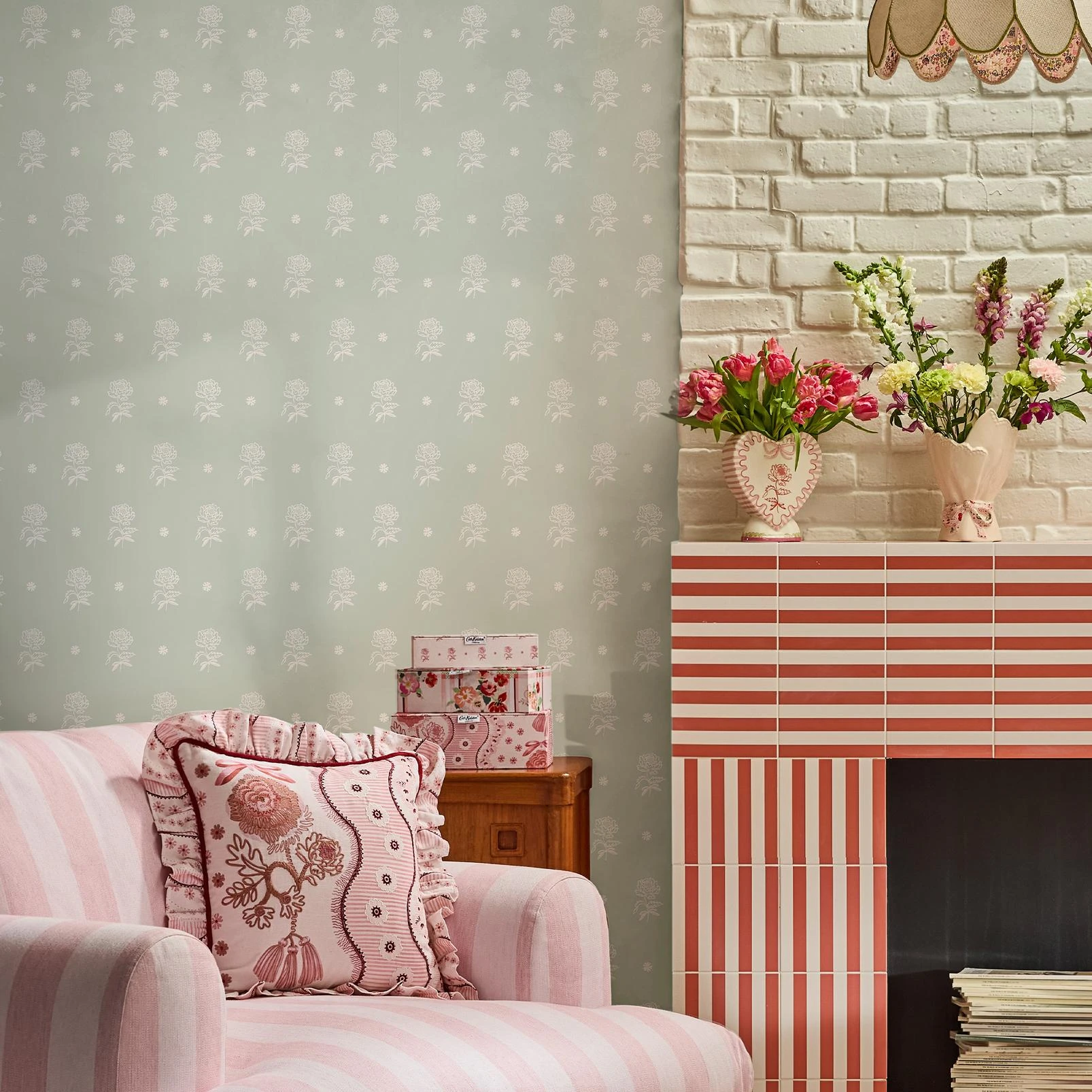 Cath Kidston Spitalfield Bunches Sage Wallpaper - 145330_ROOMSET_SPITALFIELD BUNCHES SAGE_02.jpg