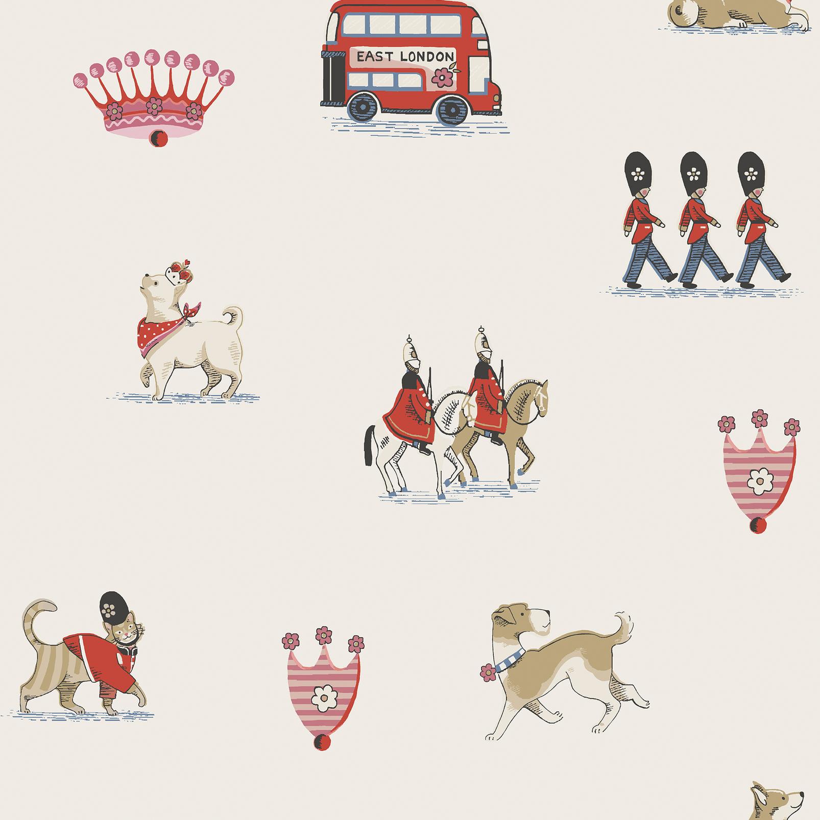 Cath Kidston Queenie's London Cream Wallpaper - 145324_TILE_QUEENIES LONDON CREAM_01.jpg