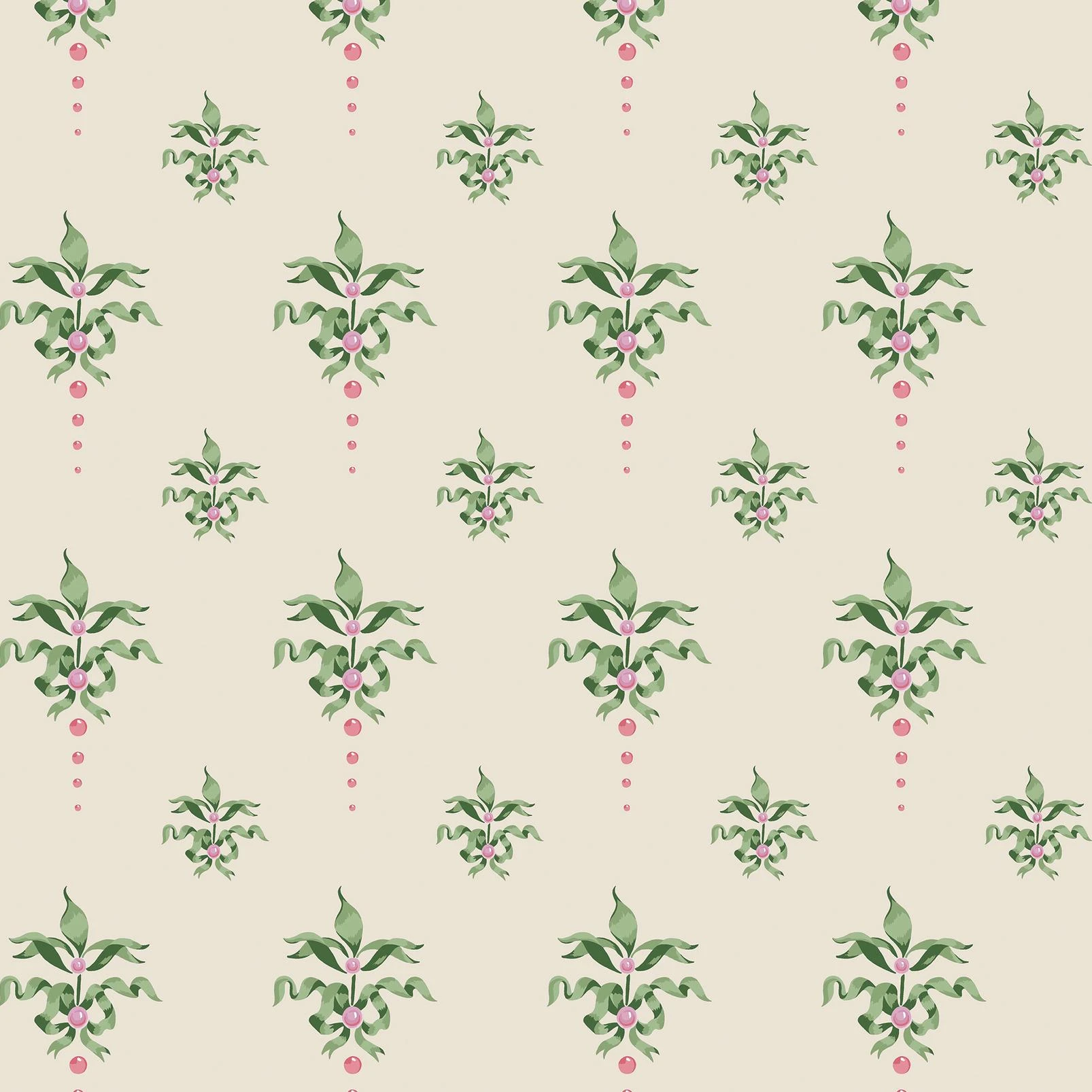 Cath Kidston Cath Crest Cream Wallpaper - 145321_TILE_CATH CREST CREAM_01.jpg