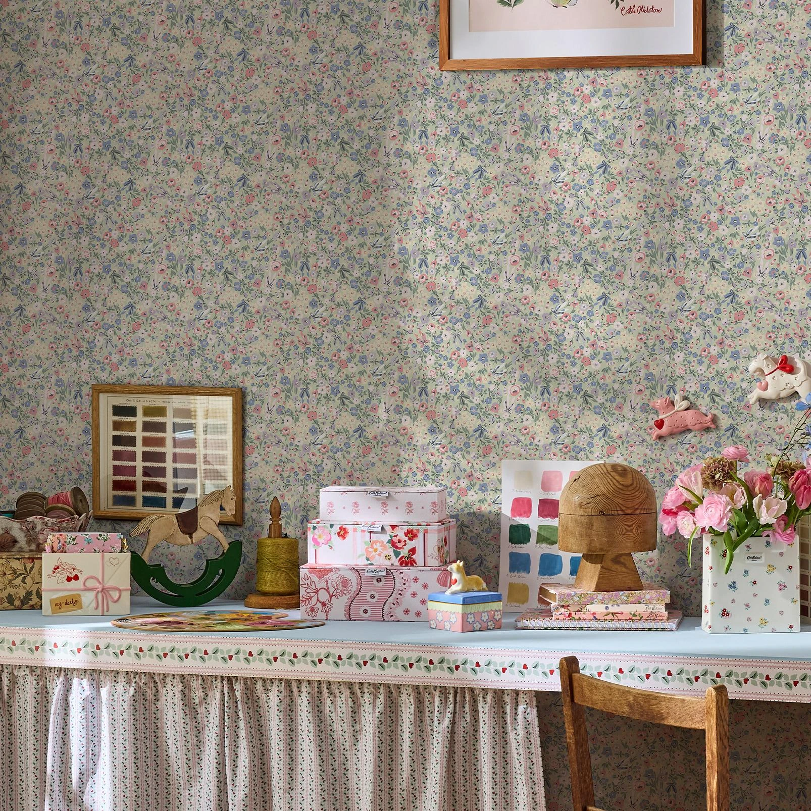 Cath Kidston Harmony Ditsy Sage Wallpaper - 145323_ROOMSET_HARMONY DITSY SAGE_01.jpg