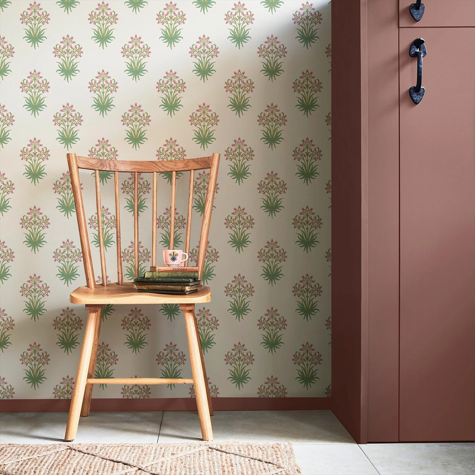 Hyacinth Flower Pink Cedar Wallpaper - 145693_ROOMSET_HYACINTH FLOWER PINK CEDAR_02.jpg