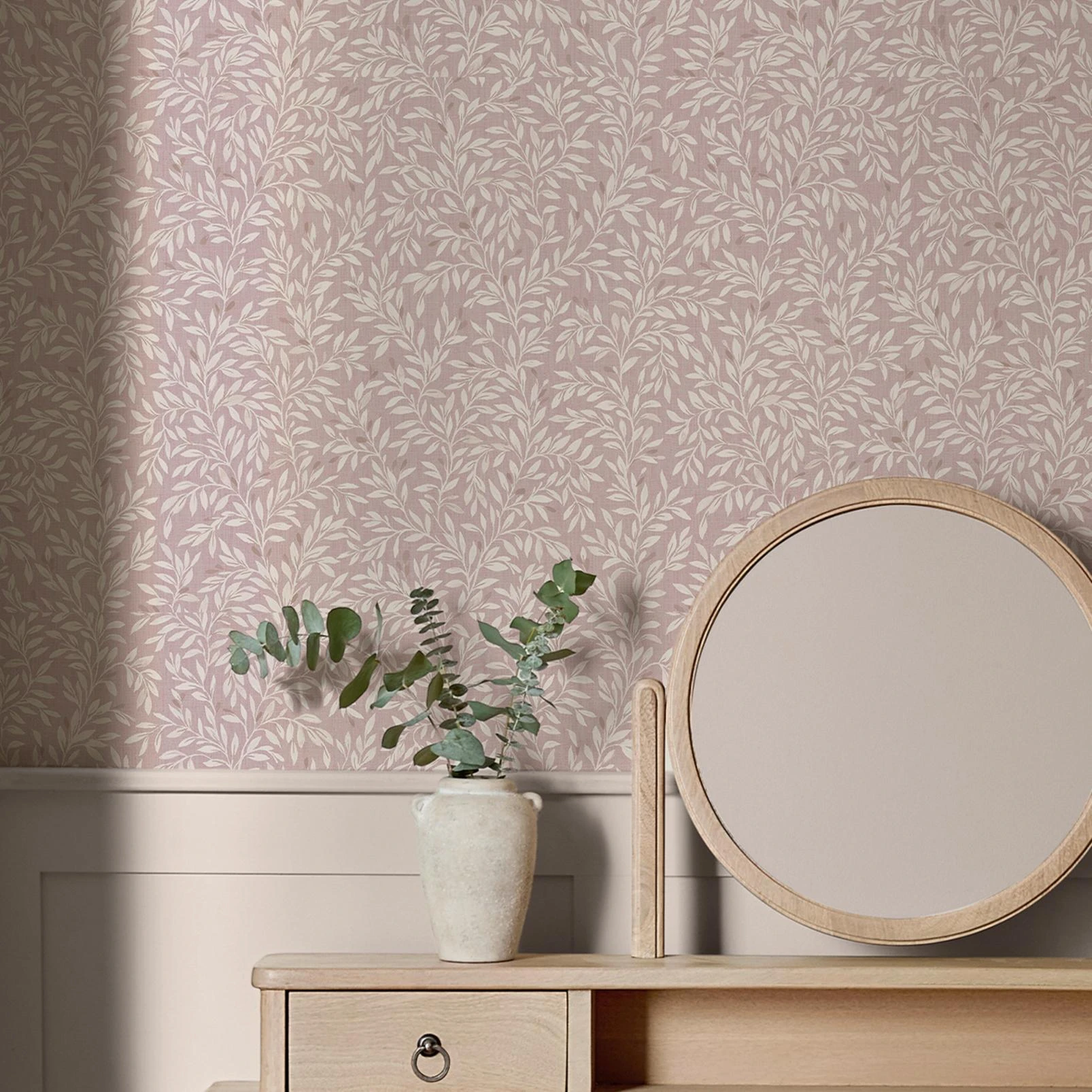 Next Blush Ditsy Leaf Wallpaper - 145595_ROOMSET_BLUSH DITSY LEAF_02.jpg