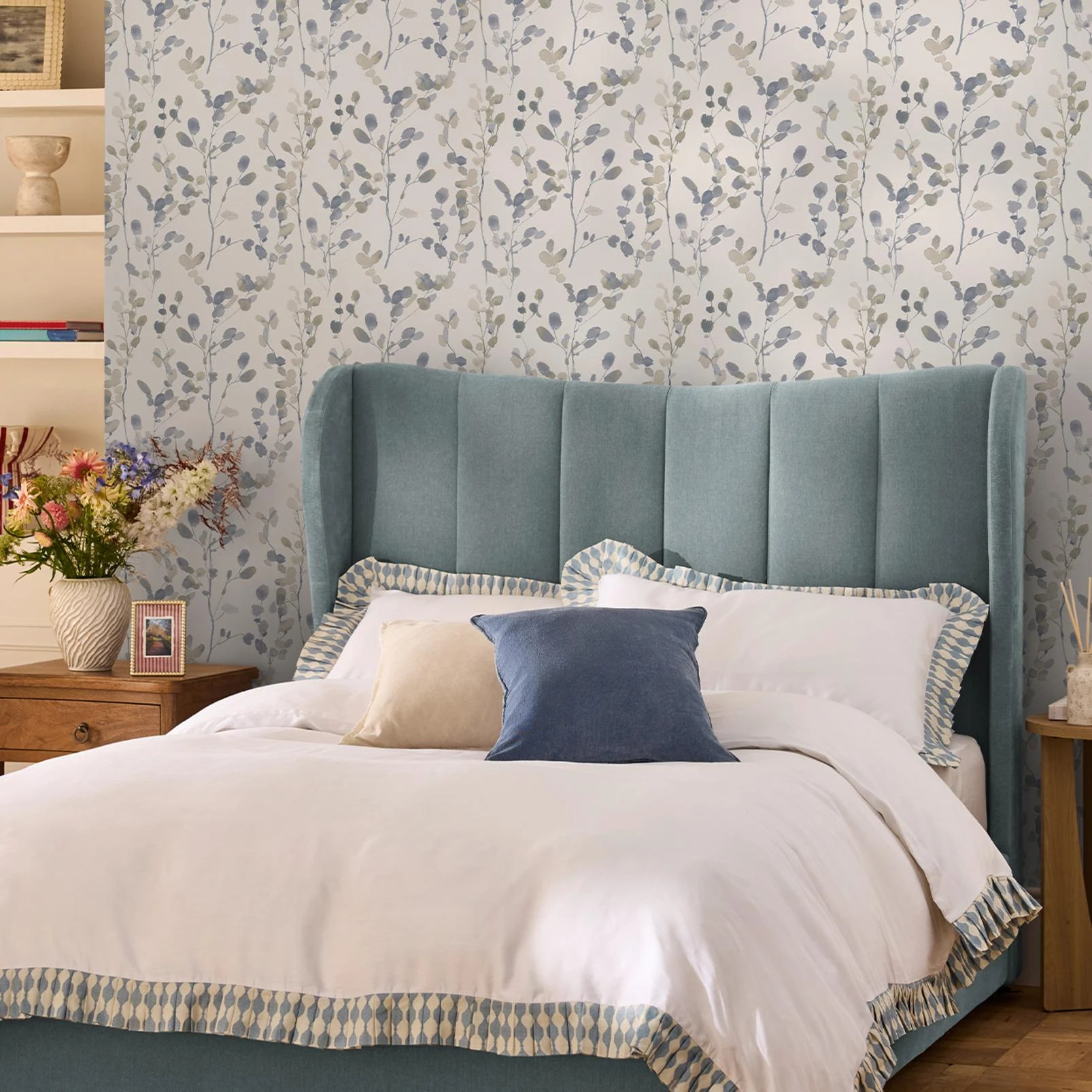 Next Natural/Blue Honesty Leaf Wallpaper - 145632_ROOMSET_NATURAL BLUE HONESTY LEAF_01.jpg