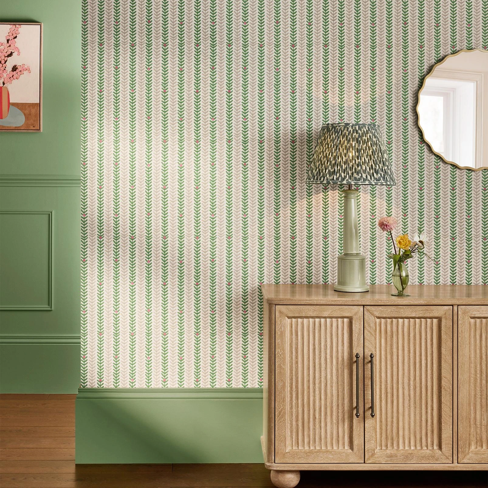 Next Painterly Stripe Green Wallpaper - 143283_ROOMSET_PAINTERLY STRIPE GREEN_01.jpg