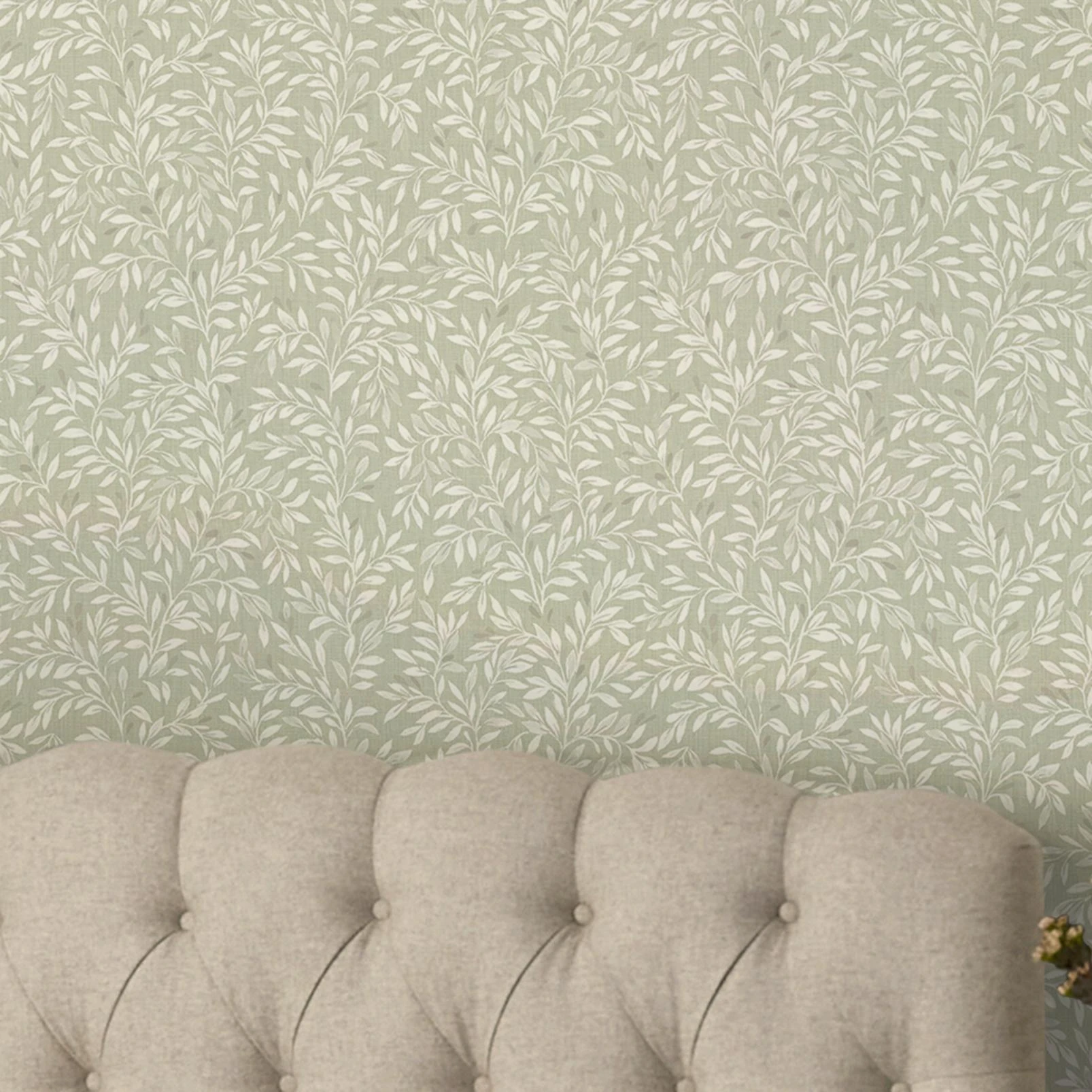 Next Sage Ditsy Leaf Wallpaper - 145597_ROOMSET_SAGE DITSY LEAF_02.jpg