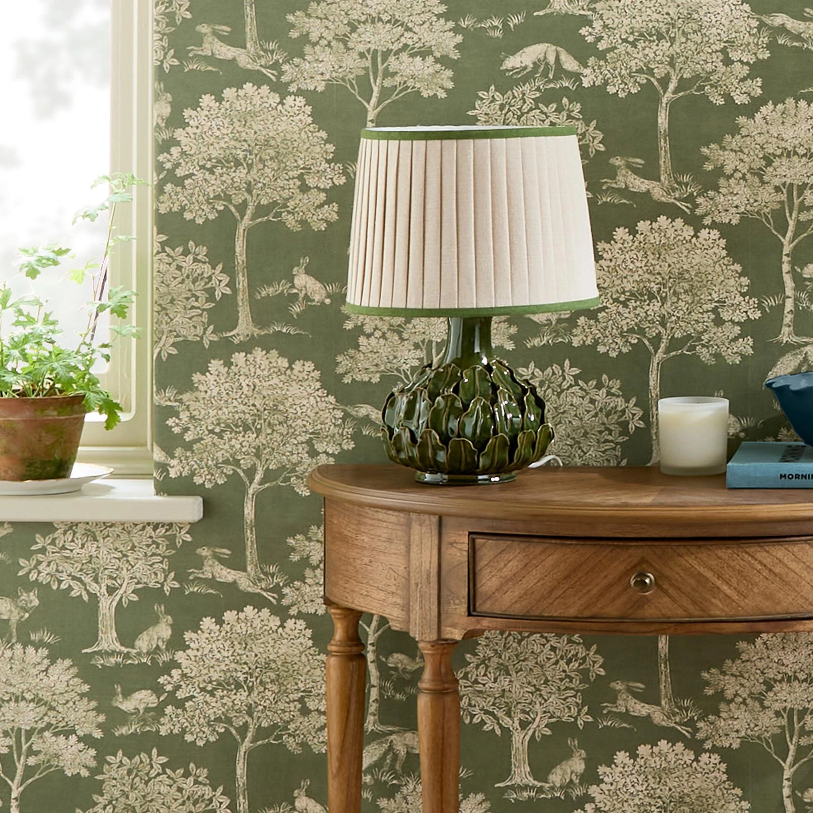 Joules Fox And Hare Olive Green Wallpaper - 145391_ROOMSET_FOX AND HARE OLIVE GREEN_02.jpg