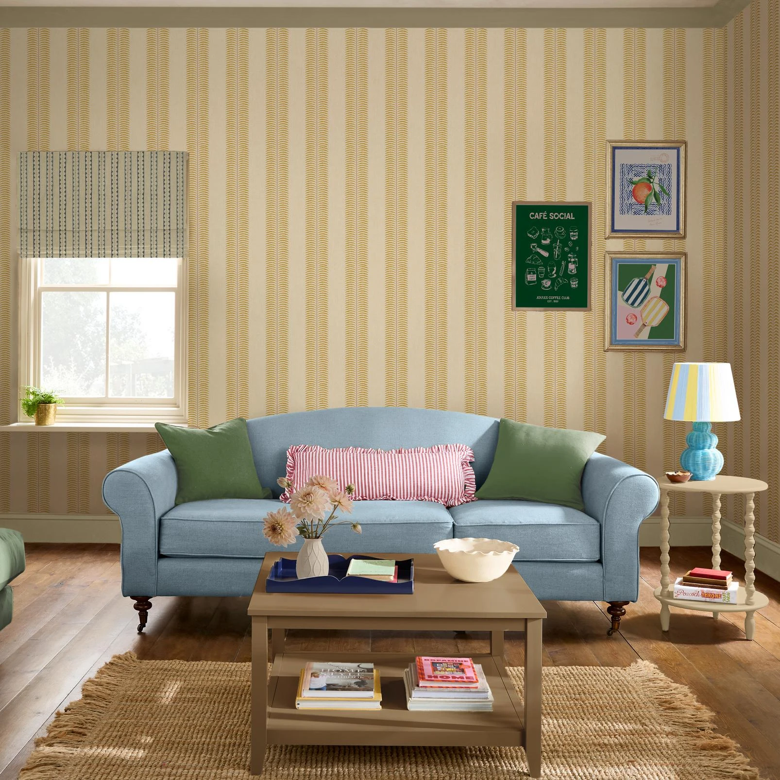 Joules Palm Leaf Stripe Cream & Yellow Wallpaper - 145379_ROOMSET_PALM LEAF STRIPE_01.jpg